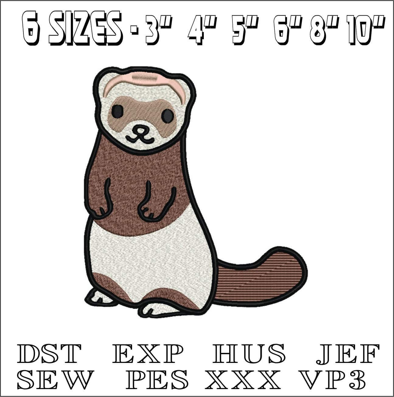 Otter Upright- Elegant embroidery design file - instant download — view 2
