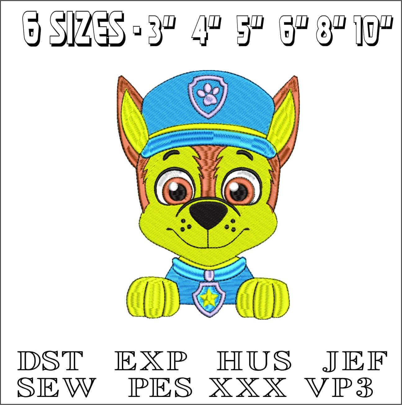Paw Patrol Puppy- Elegant embroidery design file - instant download — view 2