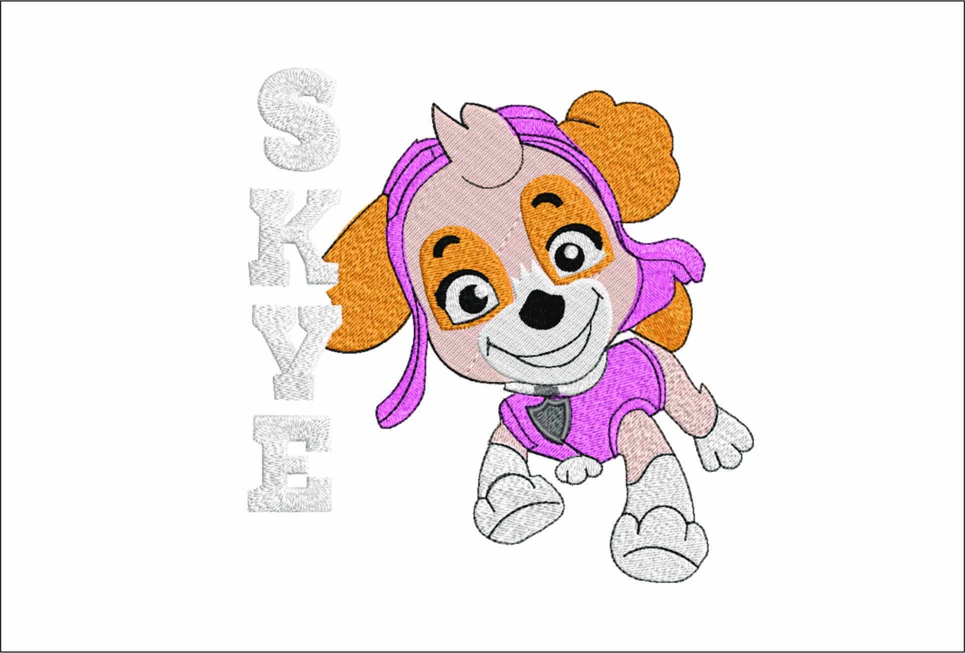 Paw Patrol Skye- Elegant embroidery design file - instant download