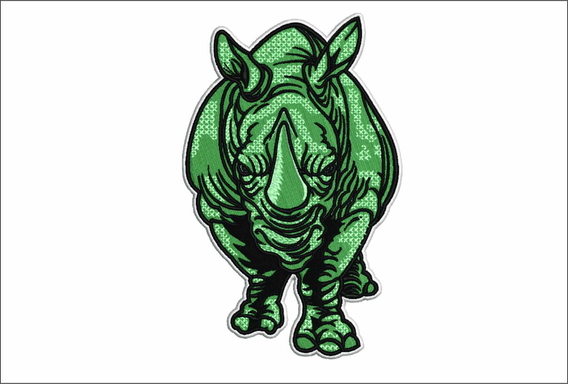 Rhino- Elegant embroidery design file - instant download