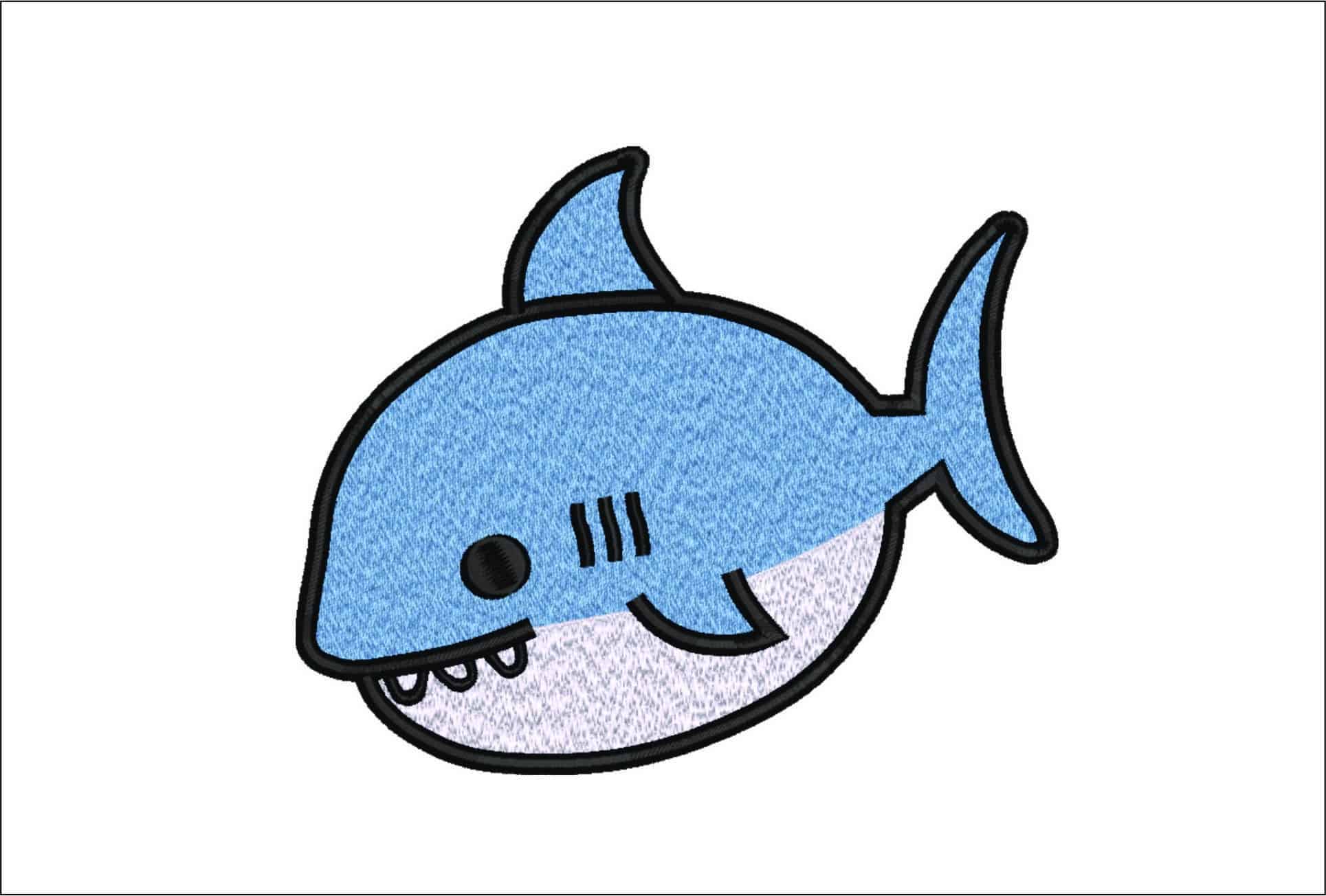 Shark Children- Elegant embroidery design file - instant download