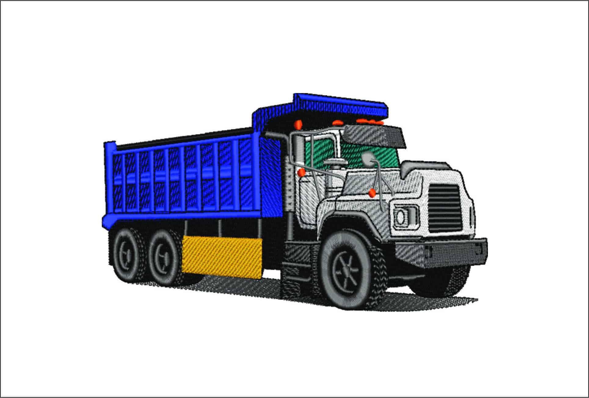 Side Heavy Truck- Elegant embroidery design file - instant download