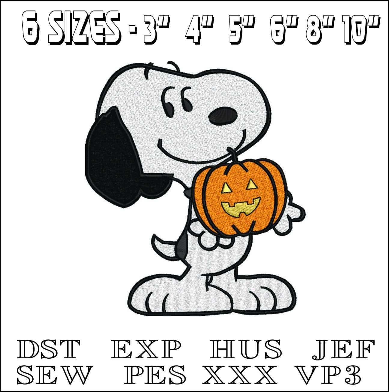 Snoopy Halloween- Elegant embroidery design file - instant download — view 2