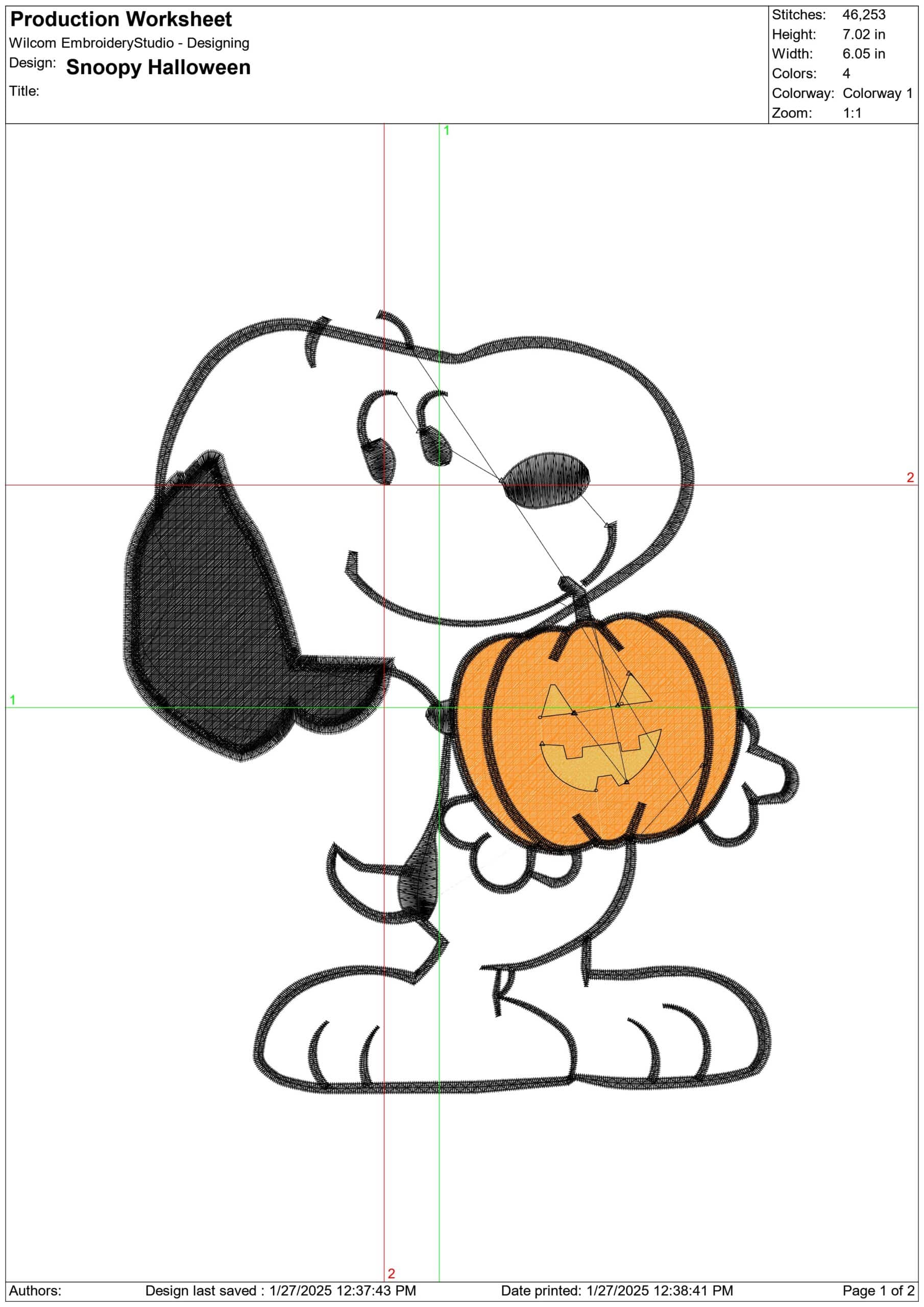 Snoopy Halloween- Elegant embroidery design file - instant download — view 3