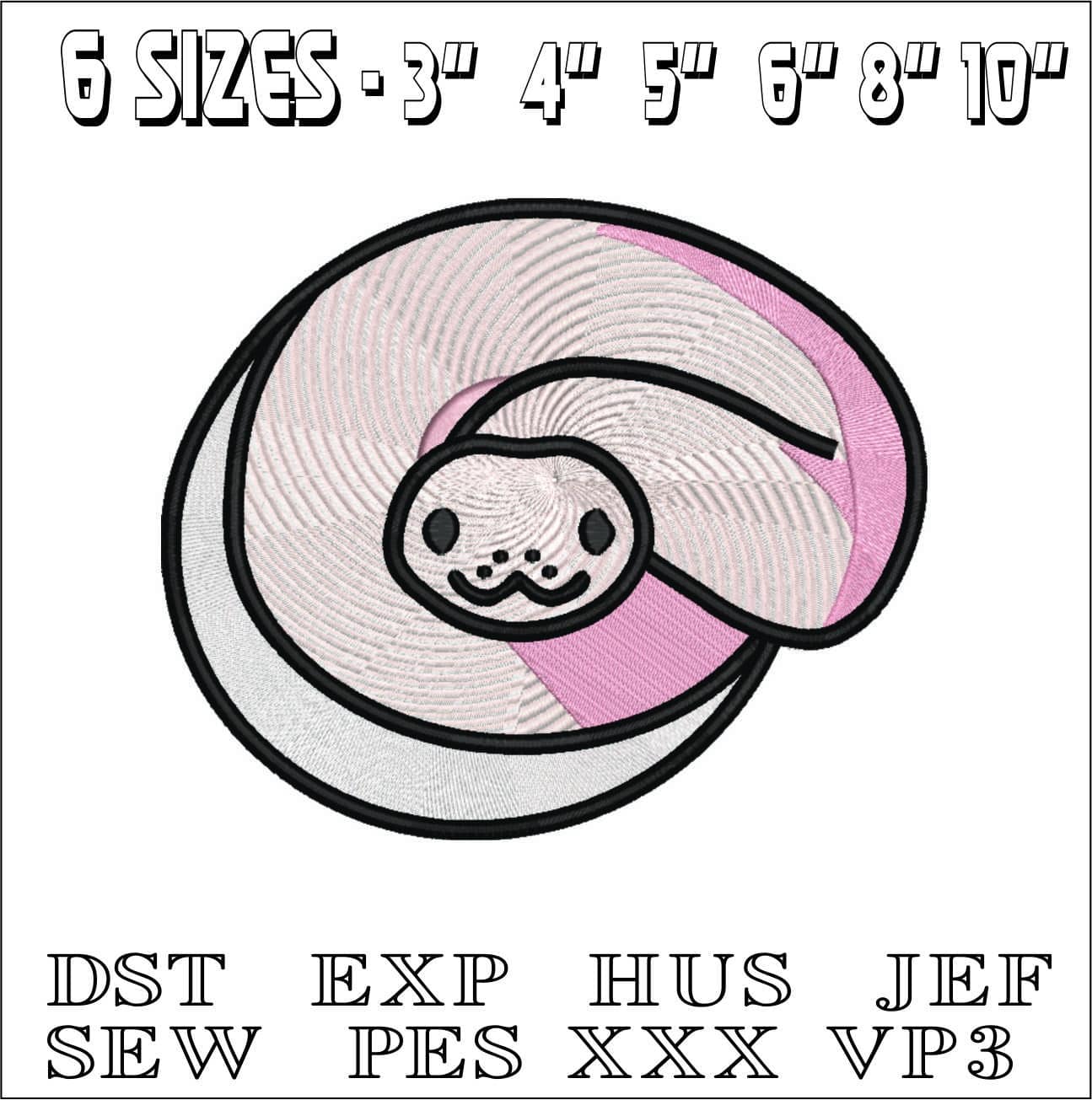 Snake Children- Elegant embroidery design file - instant download — view 2
