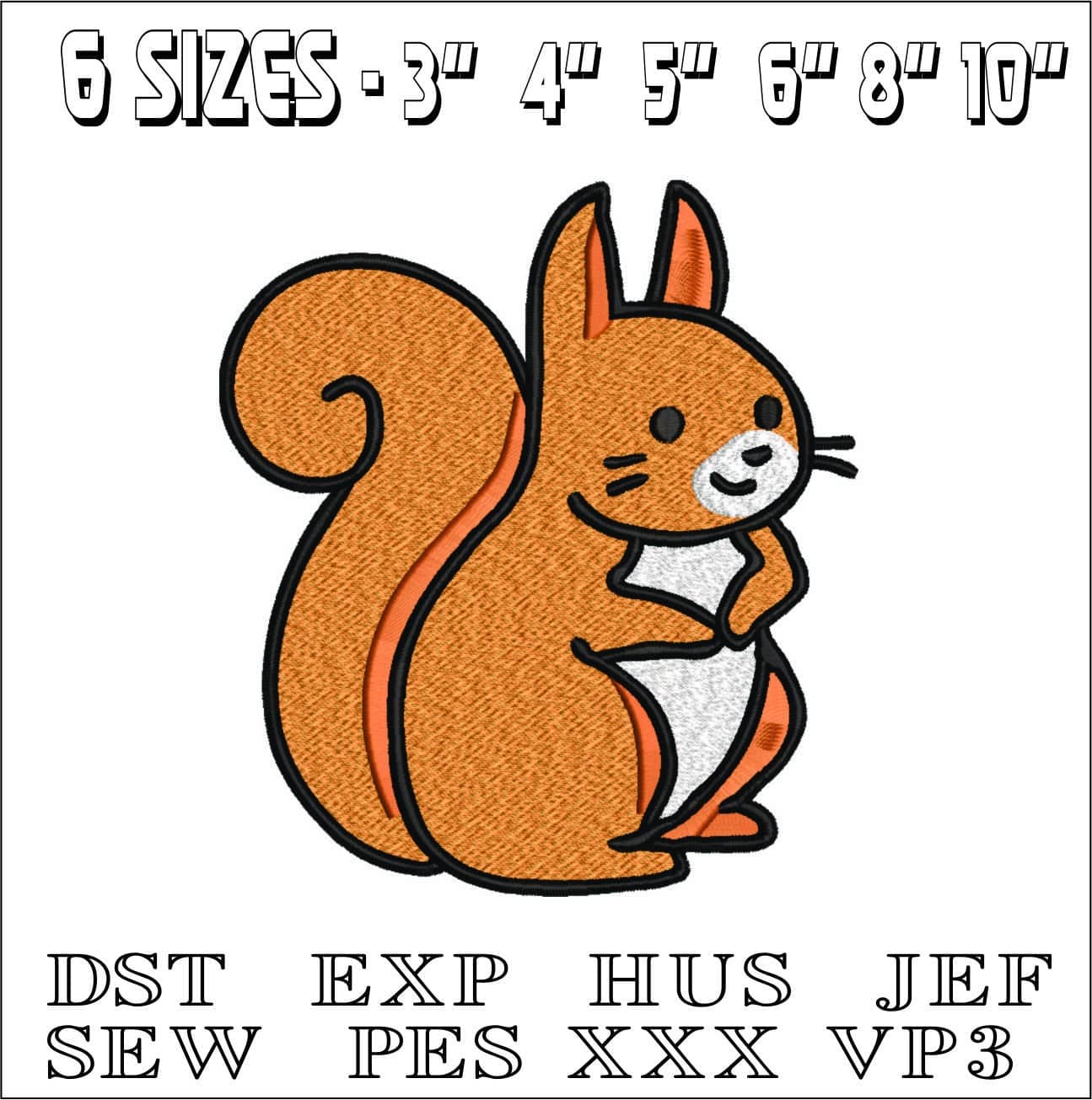 Squirrel Children- Elegant embroidery design file - instant download — view 2