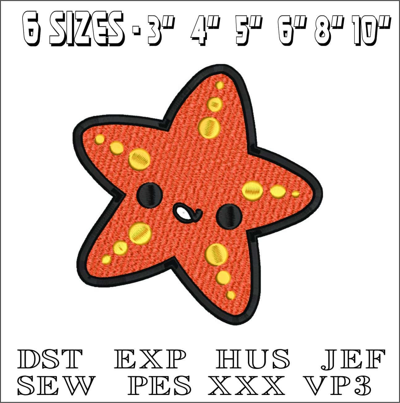 Starfish Children- Elegant embroidery design file - instant download — view 2