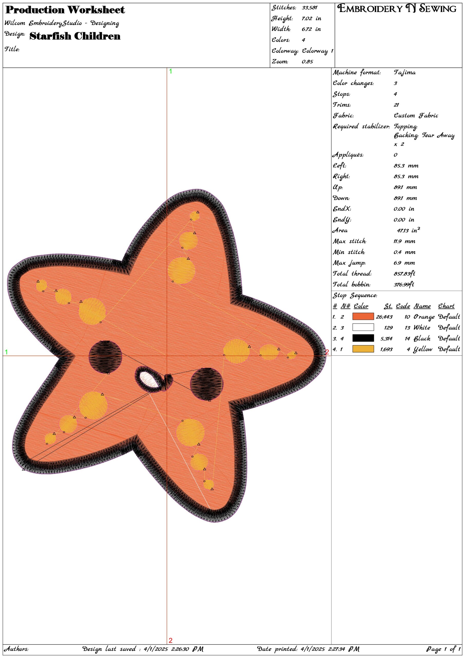 Starfish Children- Elegant embroidery design file - instant download — view 3