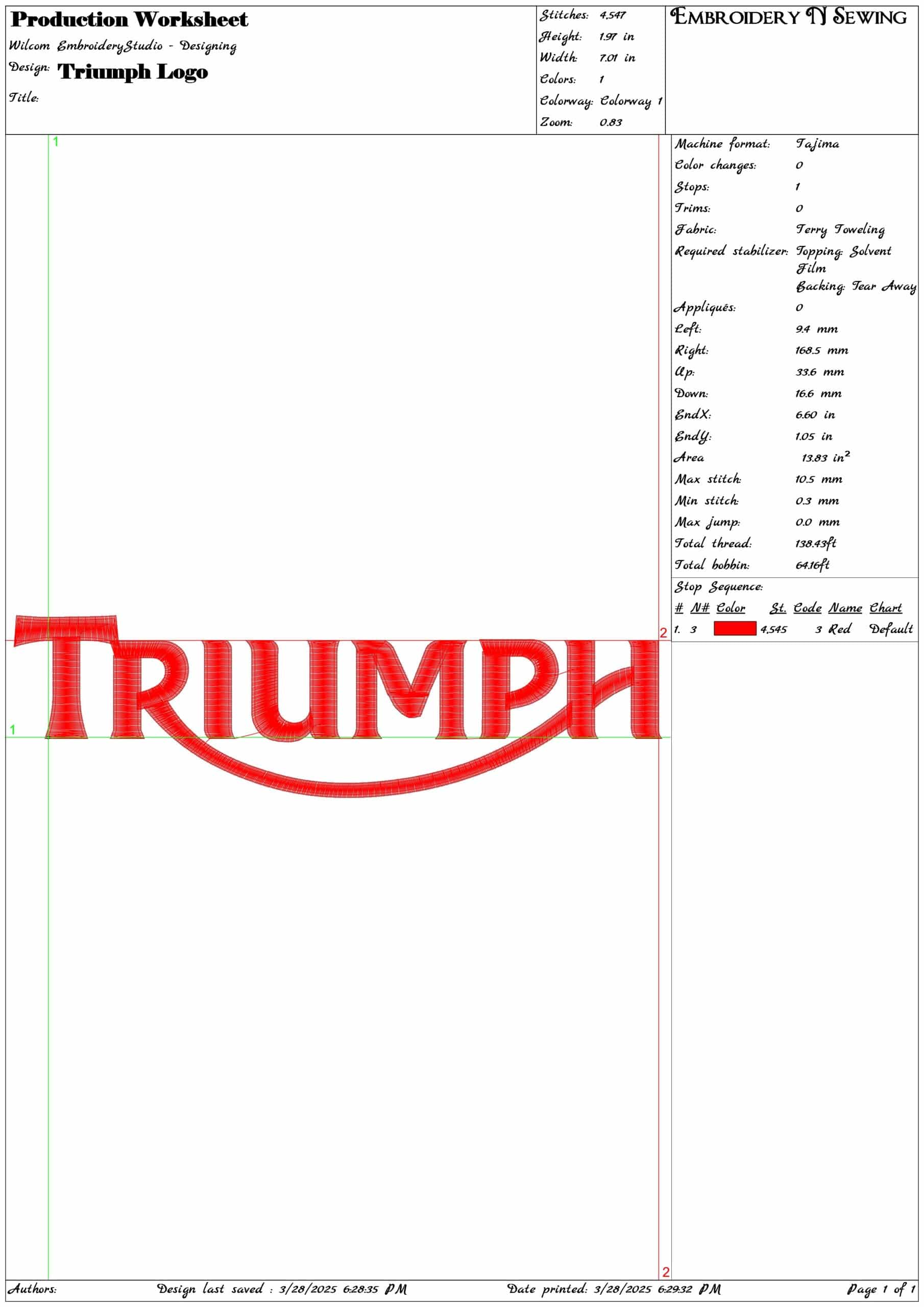 Triumph- Elegant embroidery design file - instant download — view 3