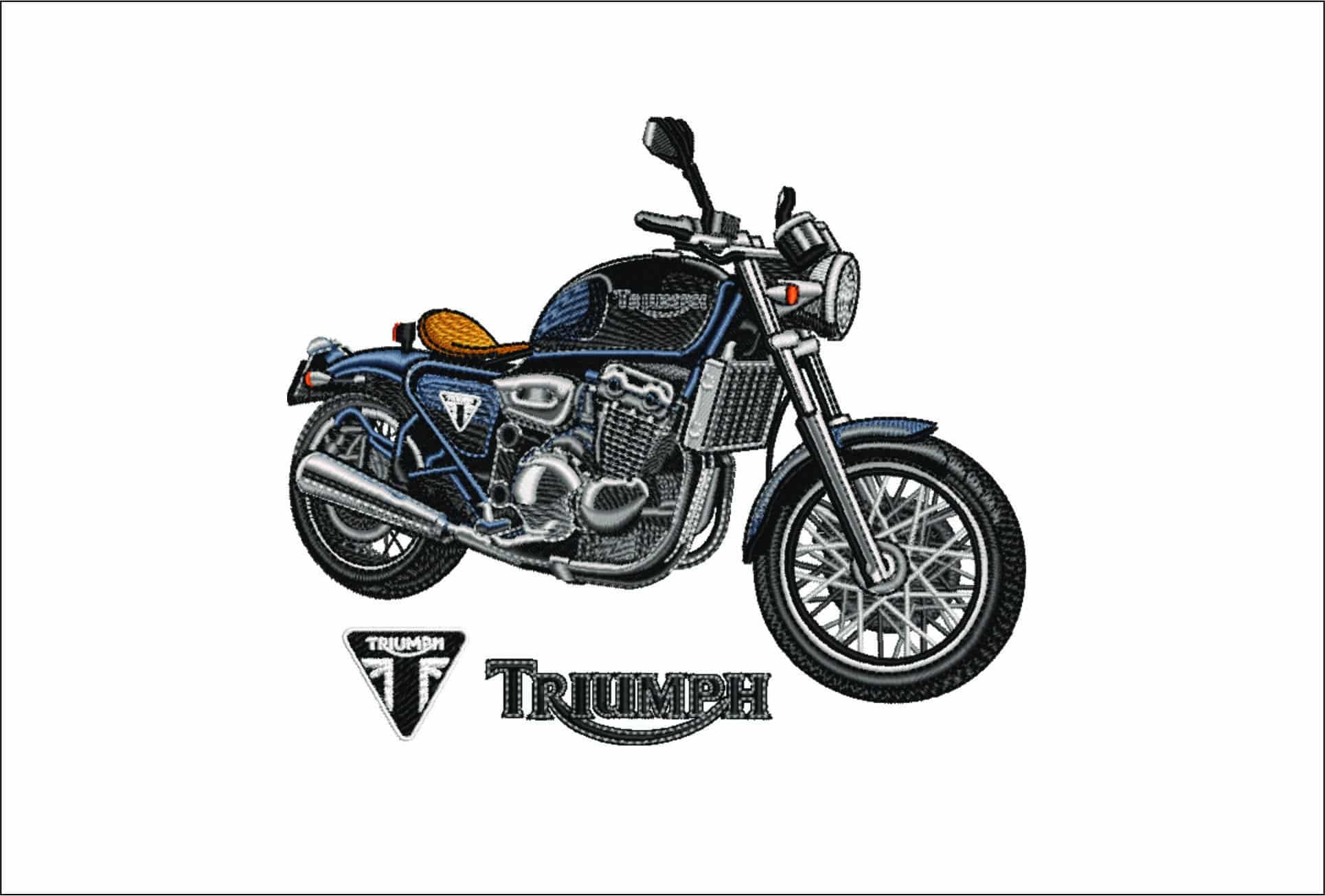 Triumph Badass Logo off- Elegant embroidery design file - instant download