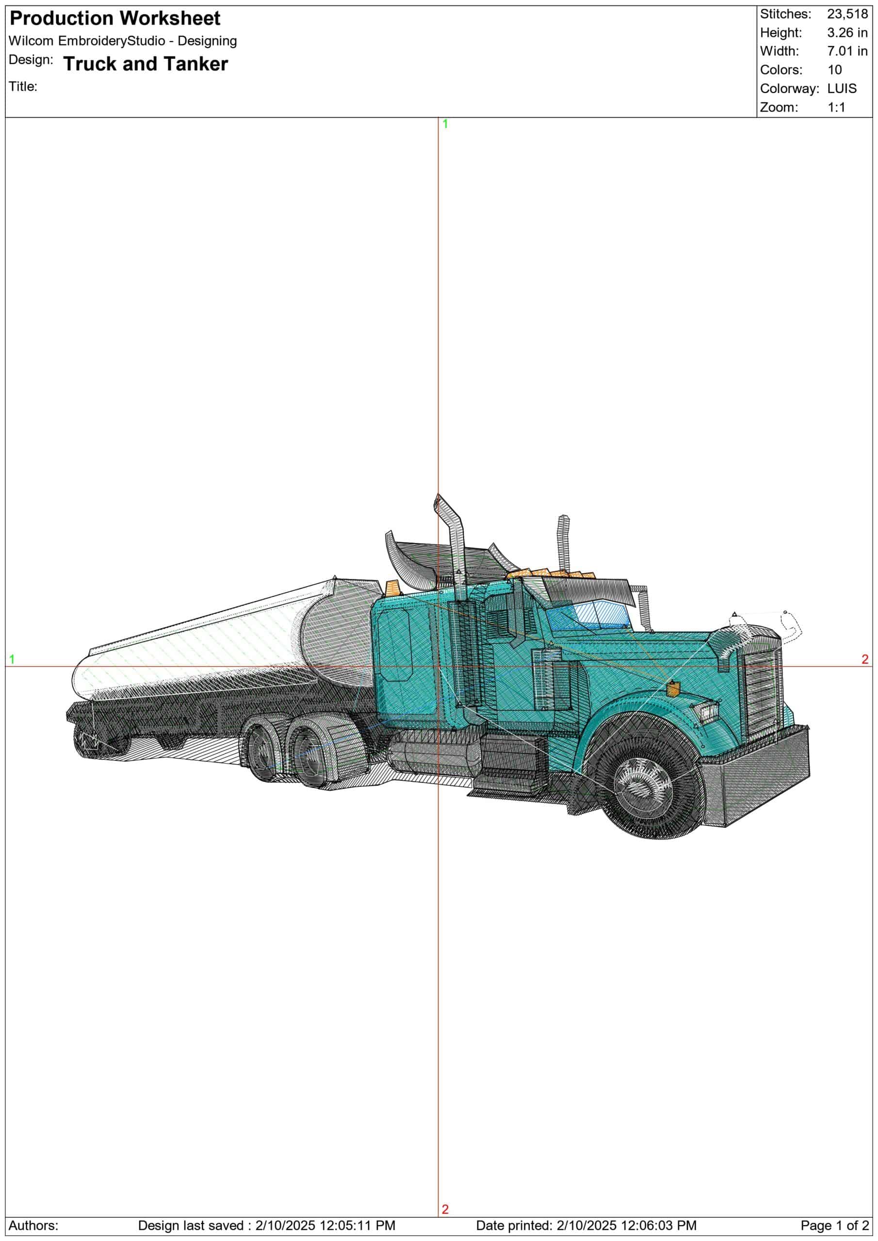 Truck and Tanker- Elegant embroidery design file - instant download — view 3