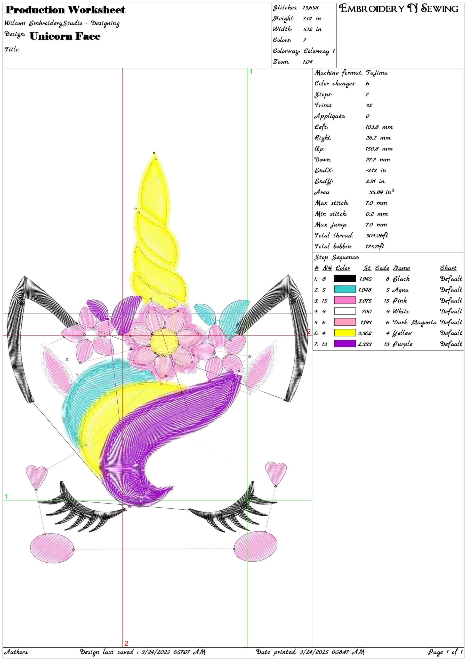 Unicorn Face- Elegant embroidery design file - instant download — view 3