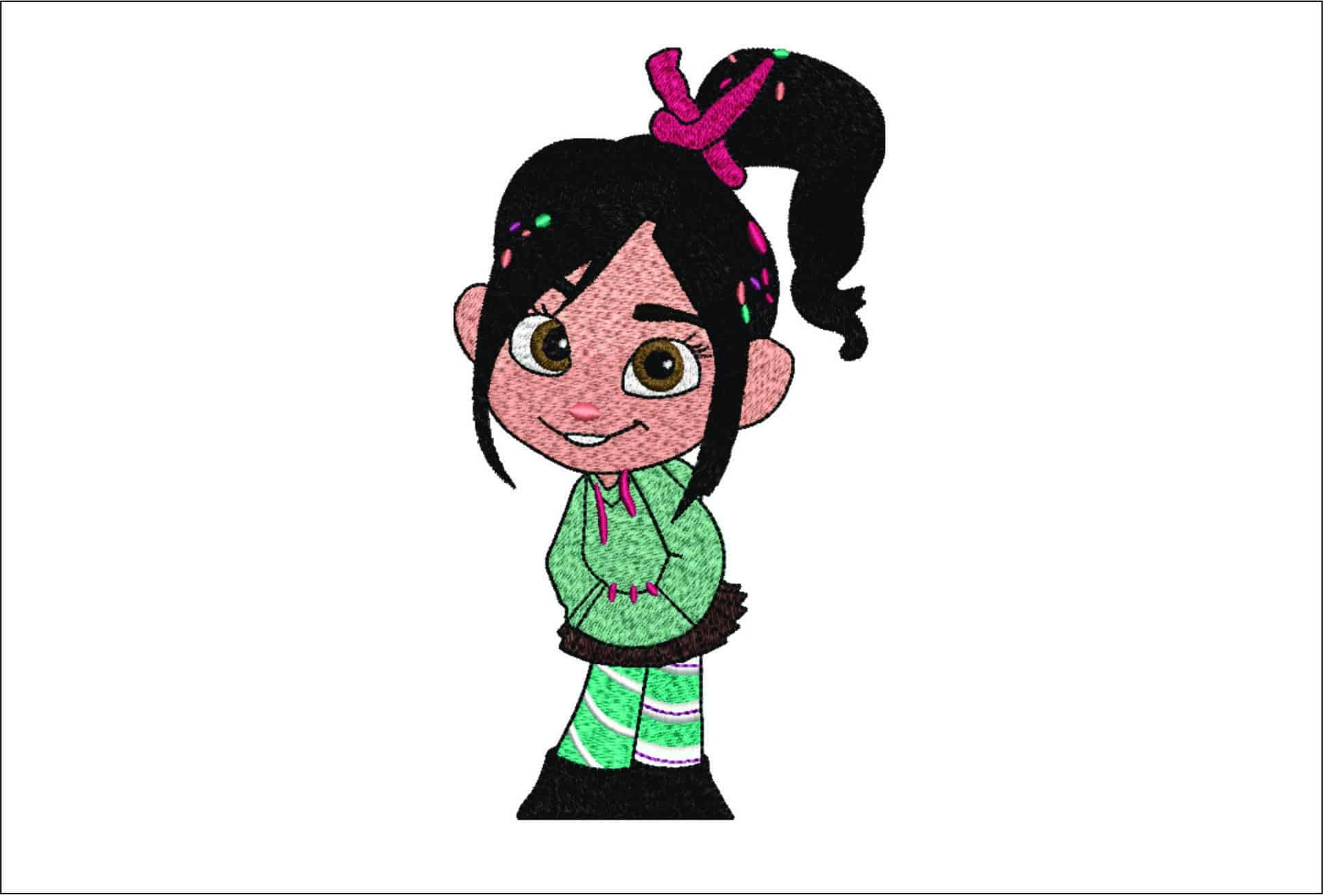 Vanellope Von Sweets - Wreck it Ralph- Elegant embroidery design file - instant download