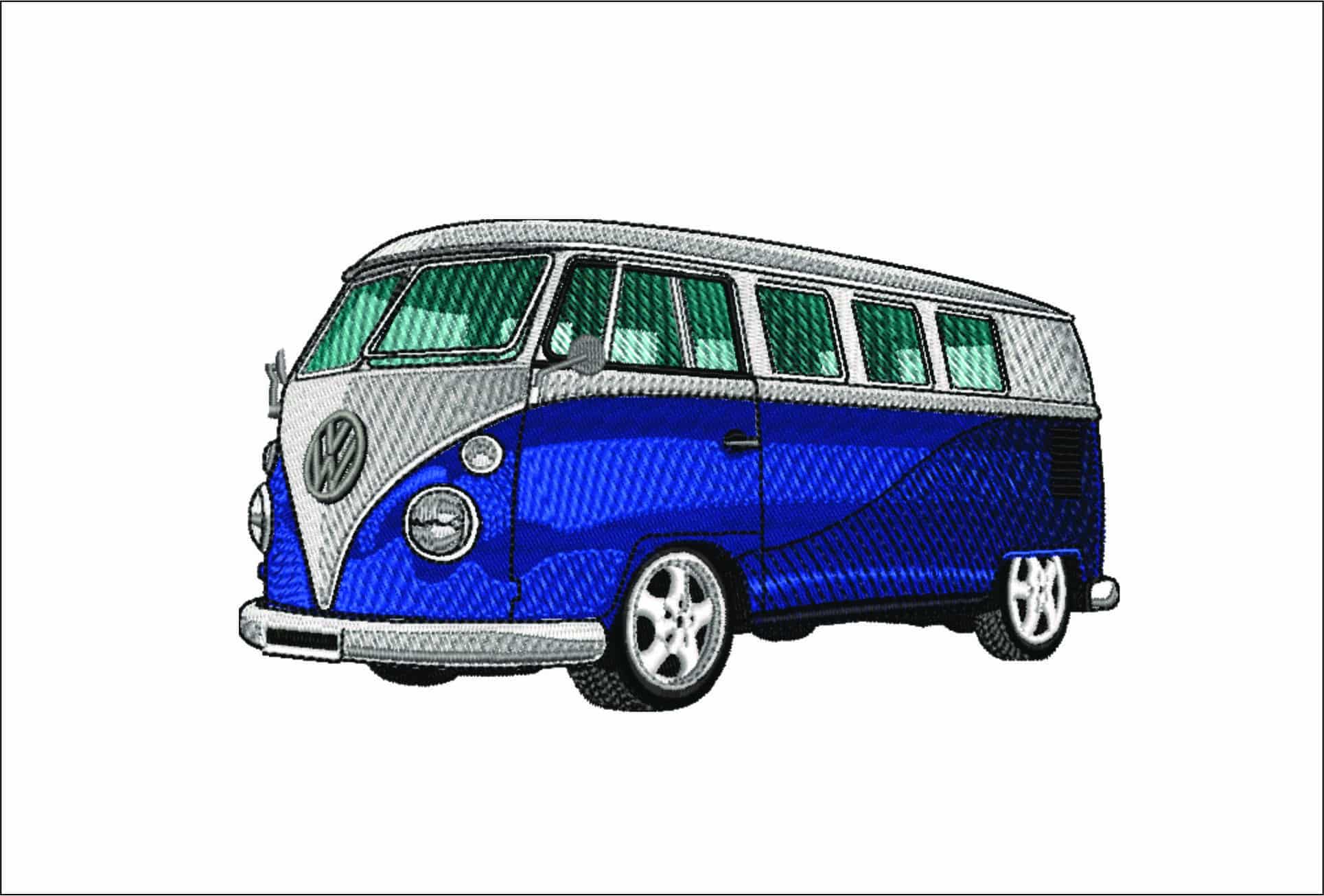 VW Camper Van- Elegant embroidery design file - instant download