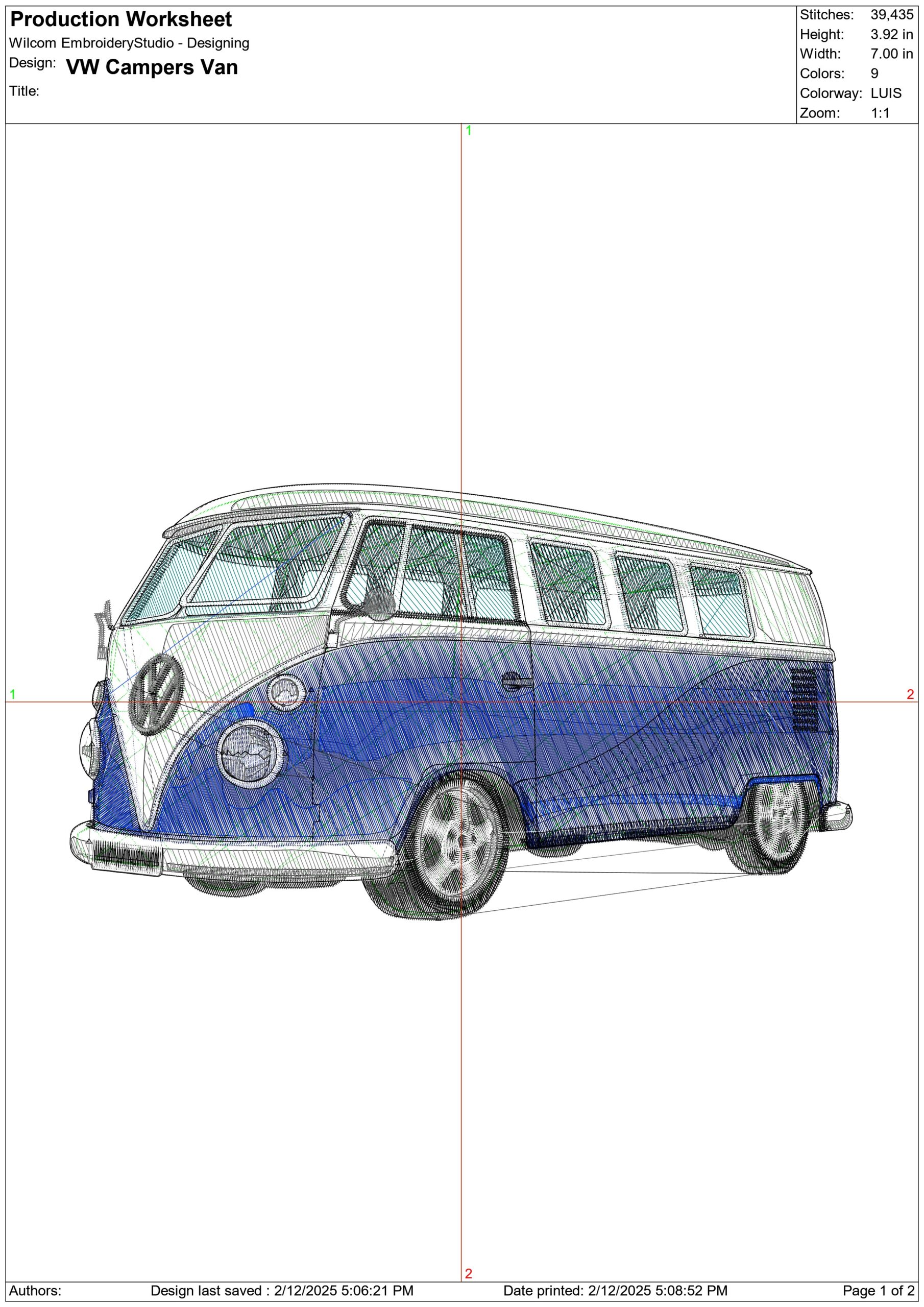 VW Camper Van- Elegant embroidery design file - instant download — view 3