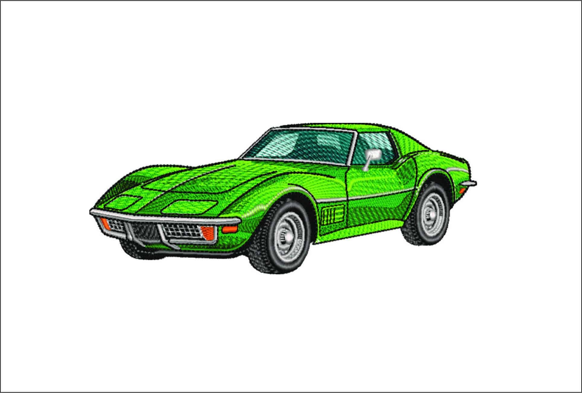 Corvette 1972- Elegant embroidery design file - instant download