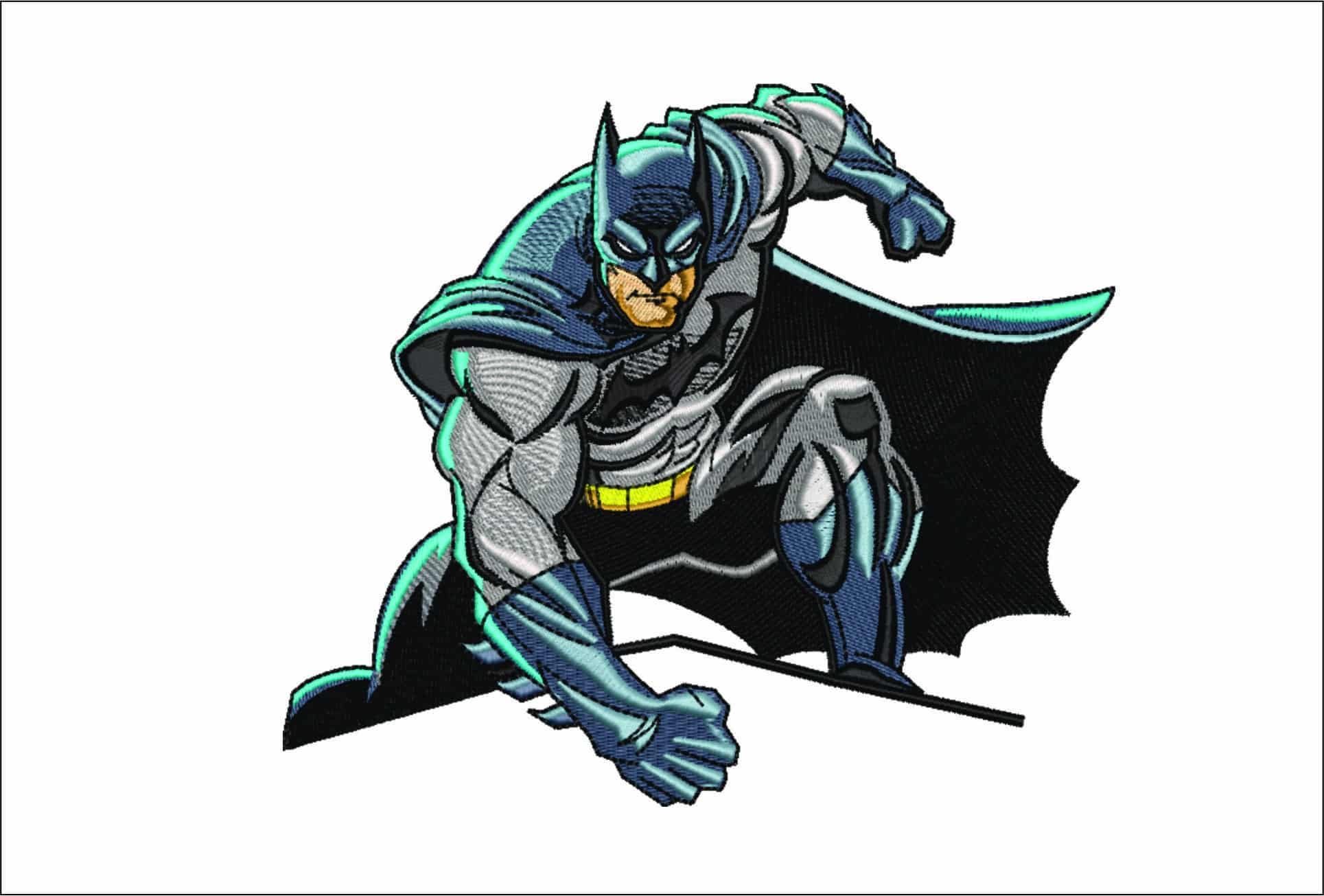 Batman Landed- Elegant embroidery design file - instant download