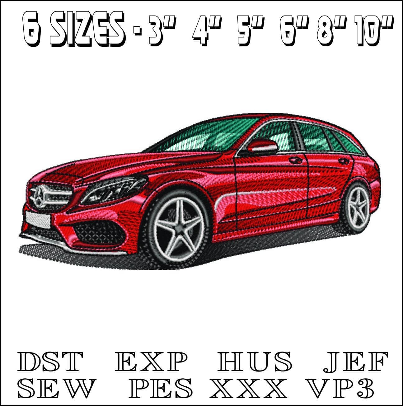C Class Mercedes- Elegant embroidery design file - instant download — view 2