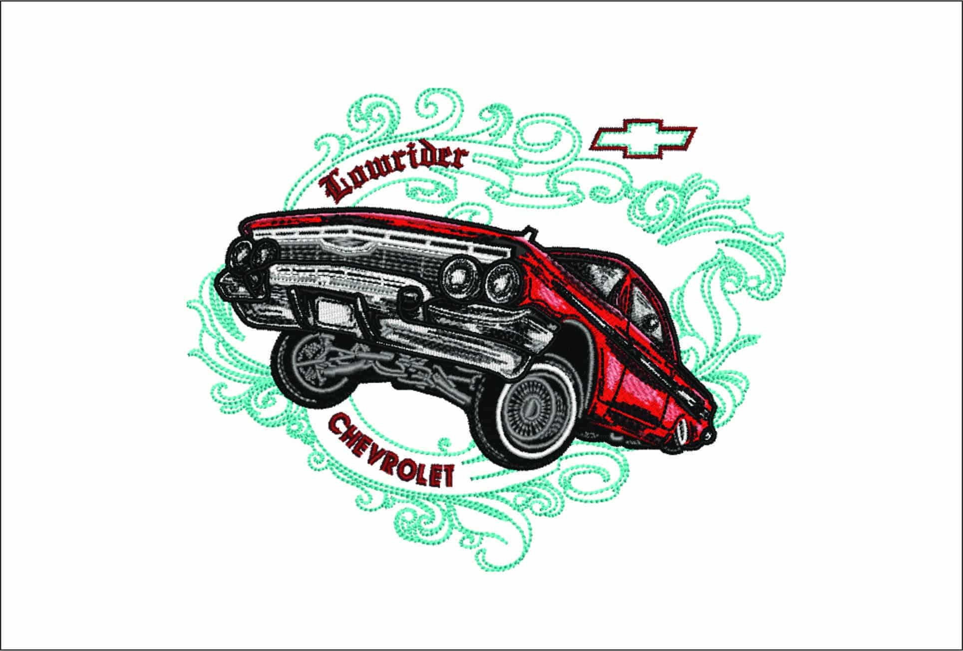 Chevy Low Rider car- Elegant embroidery design file - instant download
