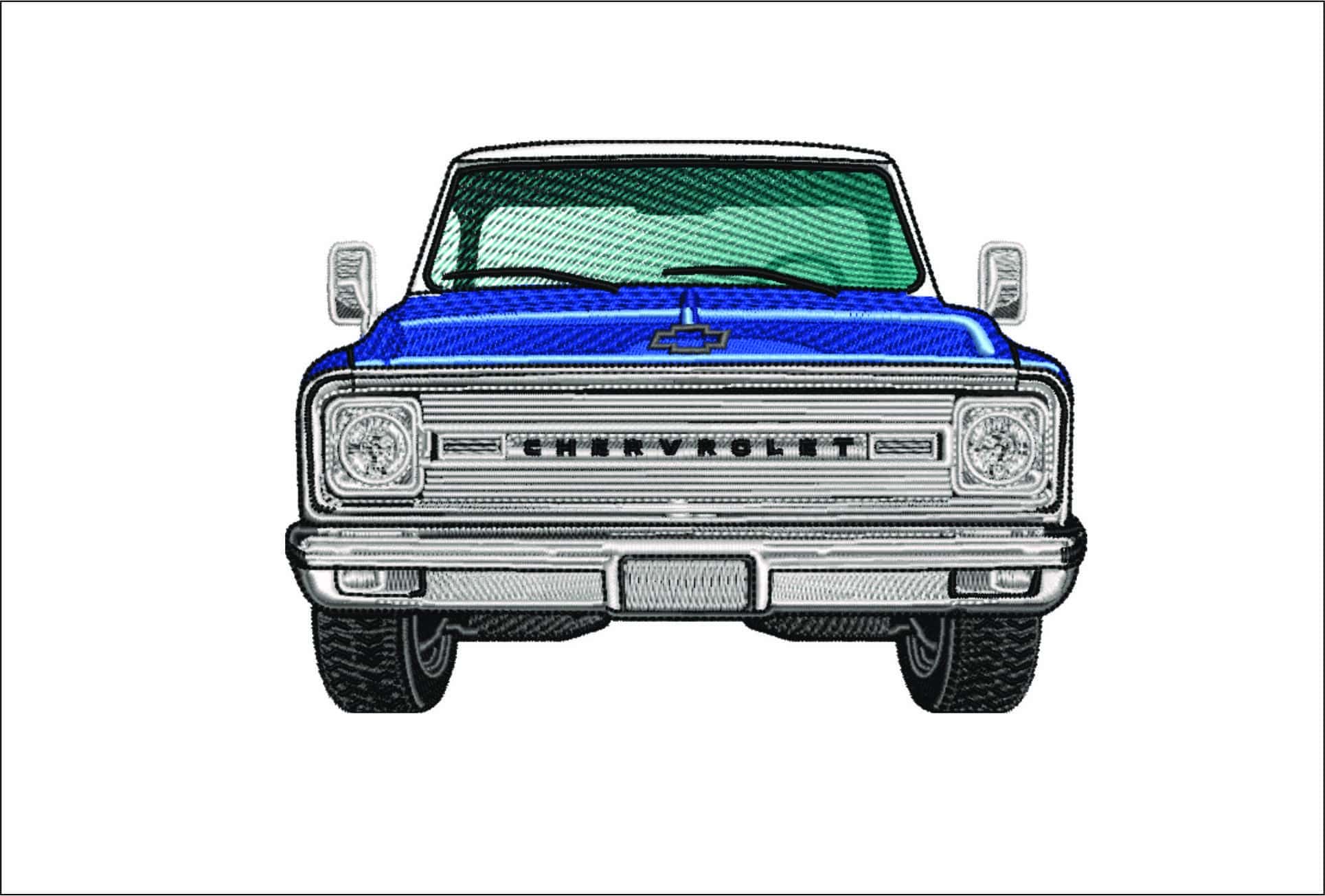 Chevy Truck Front- Elegant embroidery design file - instant download