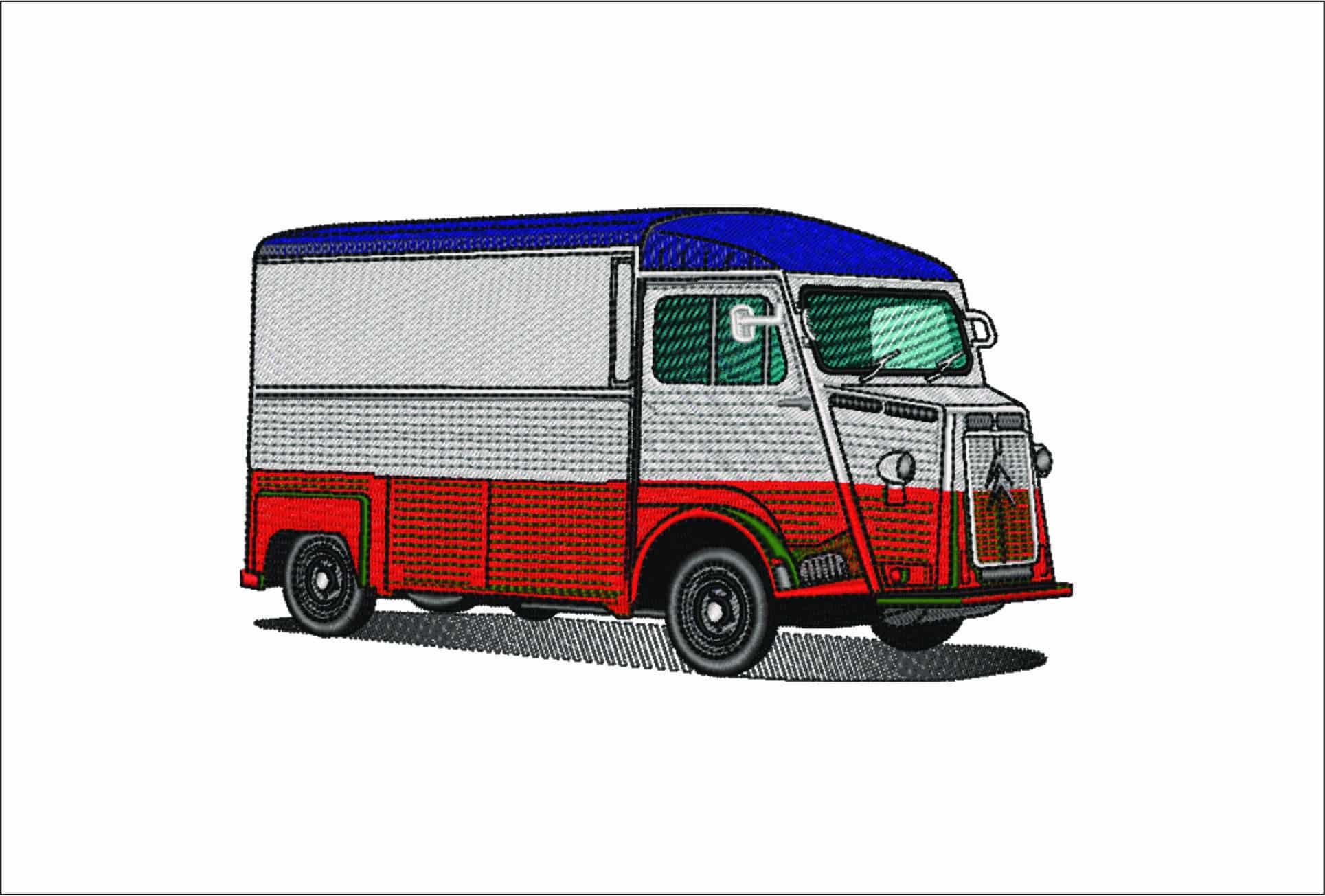 Citroen Panel Delivery Truck- Elegant embroidery design file - instant download