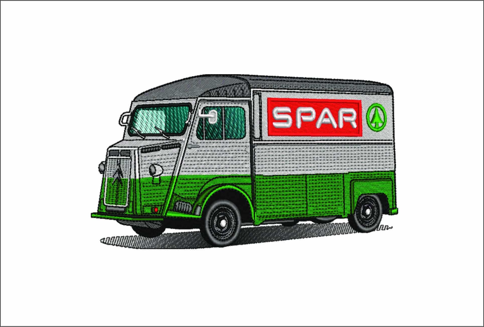 Citroen Spar Delivery Truck- Elegant embroidery design file - instant download