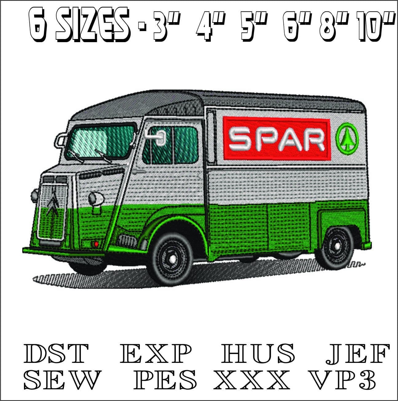 Citroen Spar Delivery Truck- Elegant embroidery design file - instant download — view 2