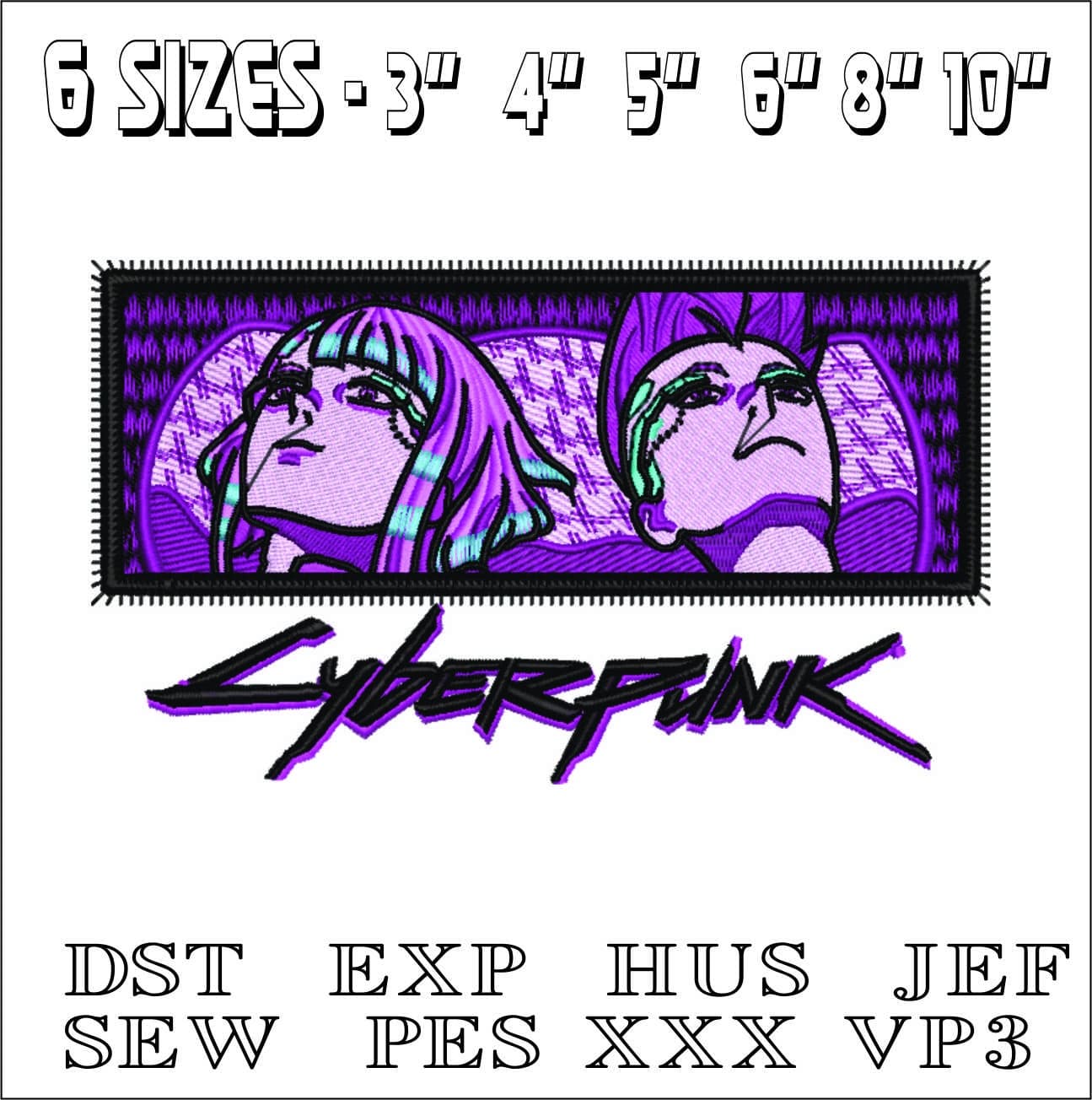 Cyber Punk- Elegant embroidery design file - instant download — view 2