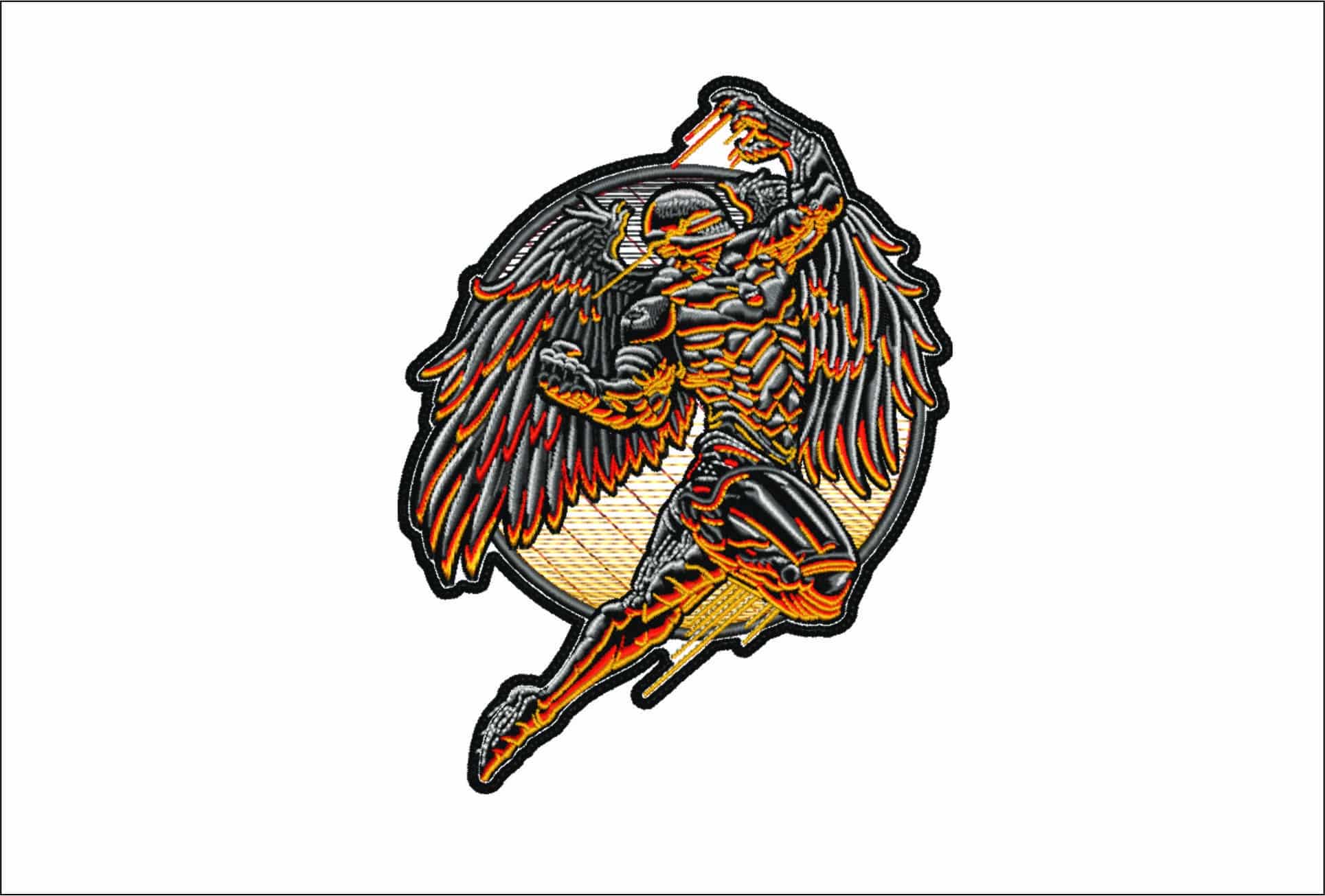 Demon with wings- Elegant embroidery design file - instant download