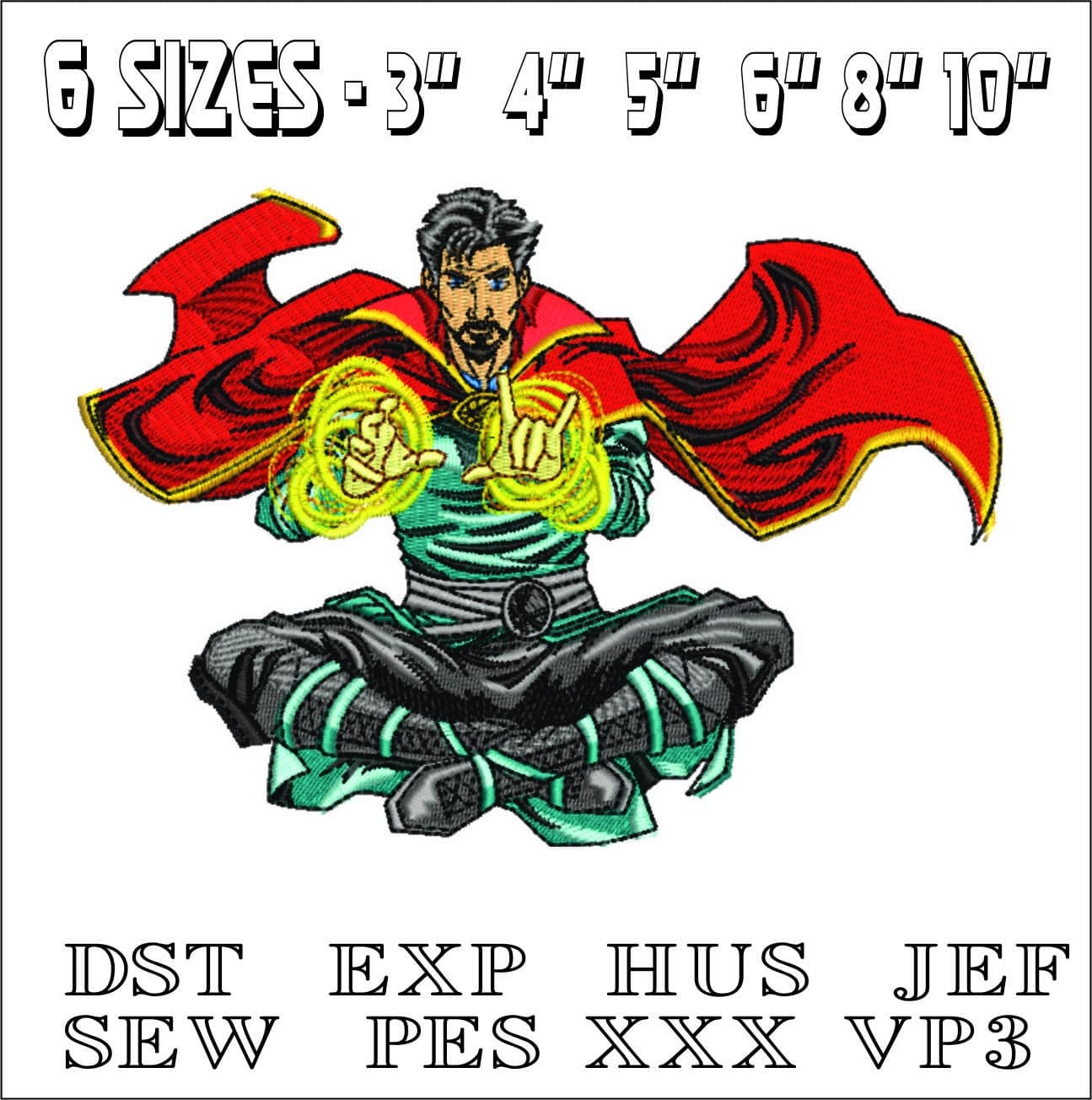 Dr Strange- Elegant embroidery design file - instant download — view 2