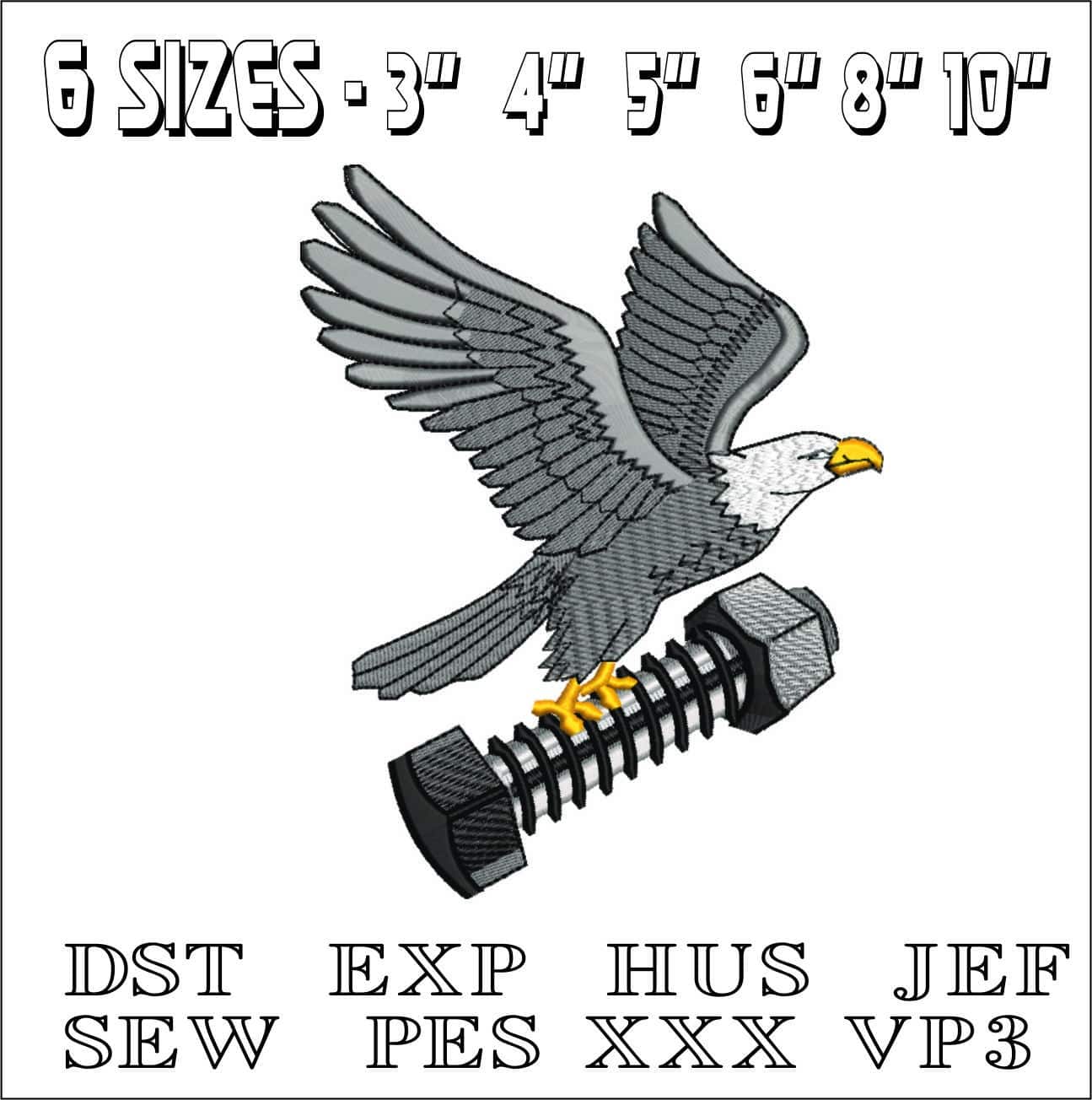 Eagle and bolt Esports- Elegant embroidery design file - instant download — view 2