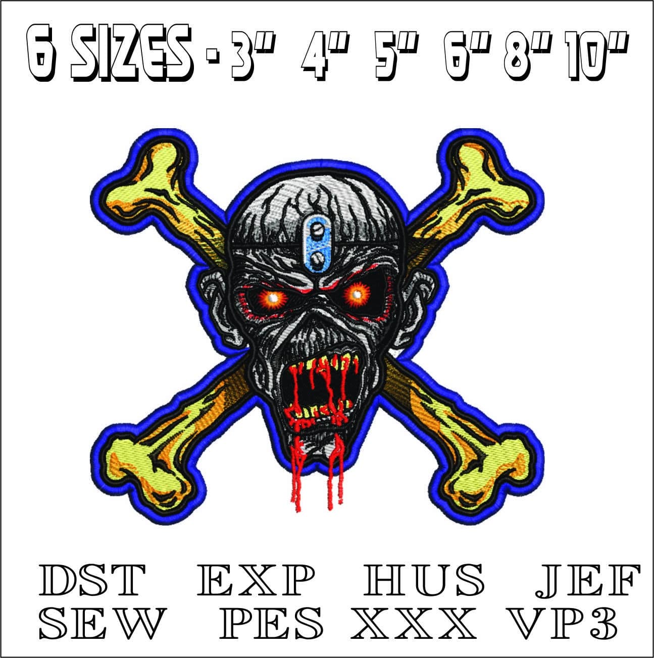 Eddie Iron Maiden- Elegant embroidery design file - instant download — view 2