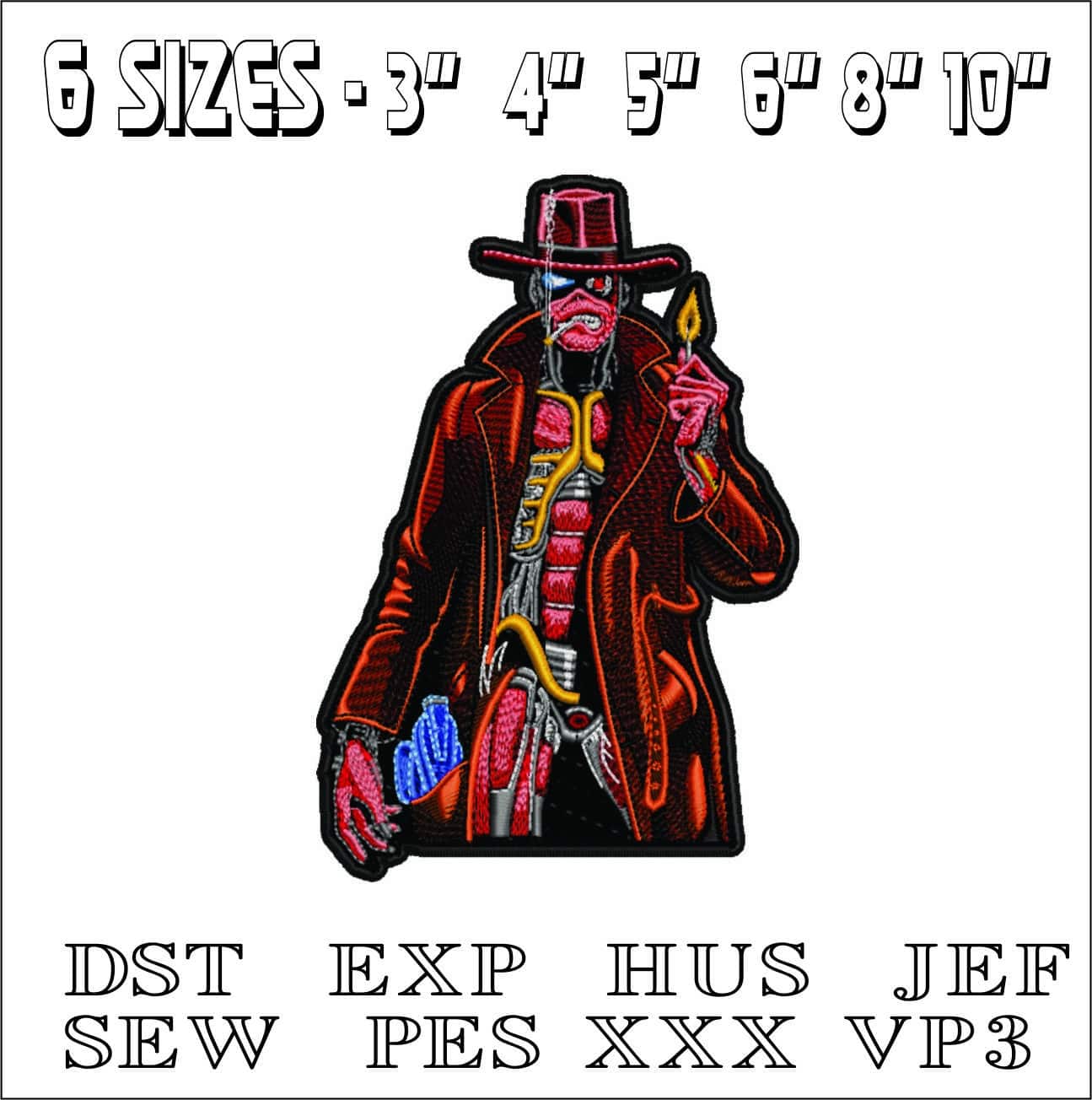 Eddie Stranger Iron Maiden- Elegant embroidery design file - instant download — view 2