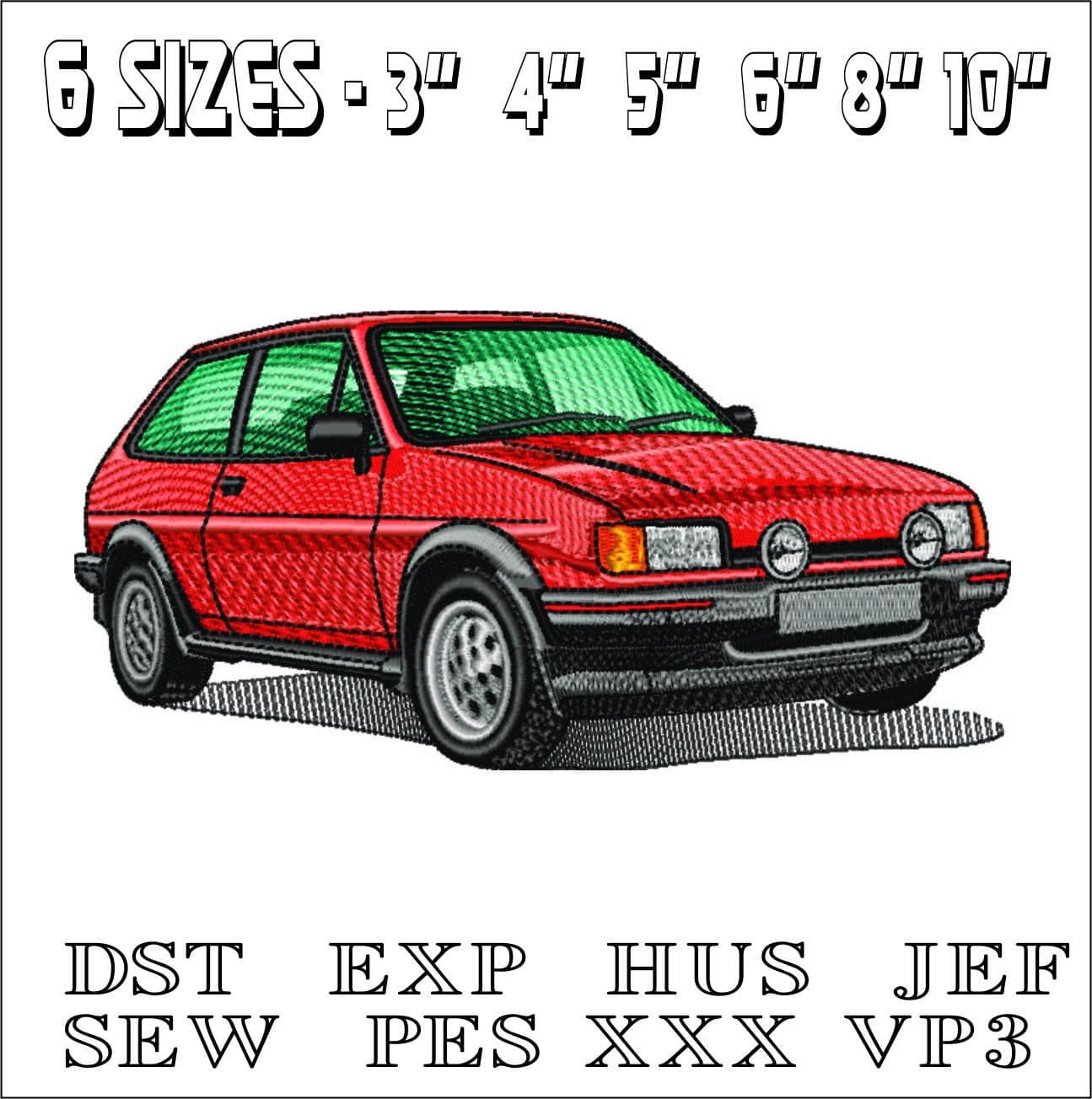 Fiesta XR2- Elegant embroidery design file - instant download — view 2