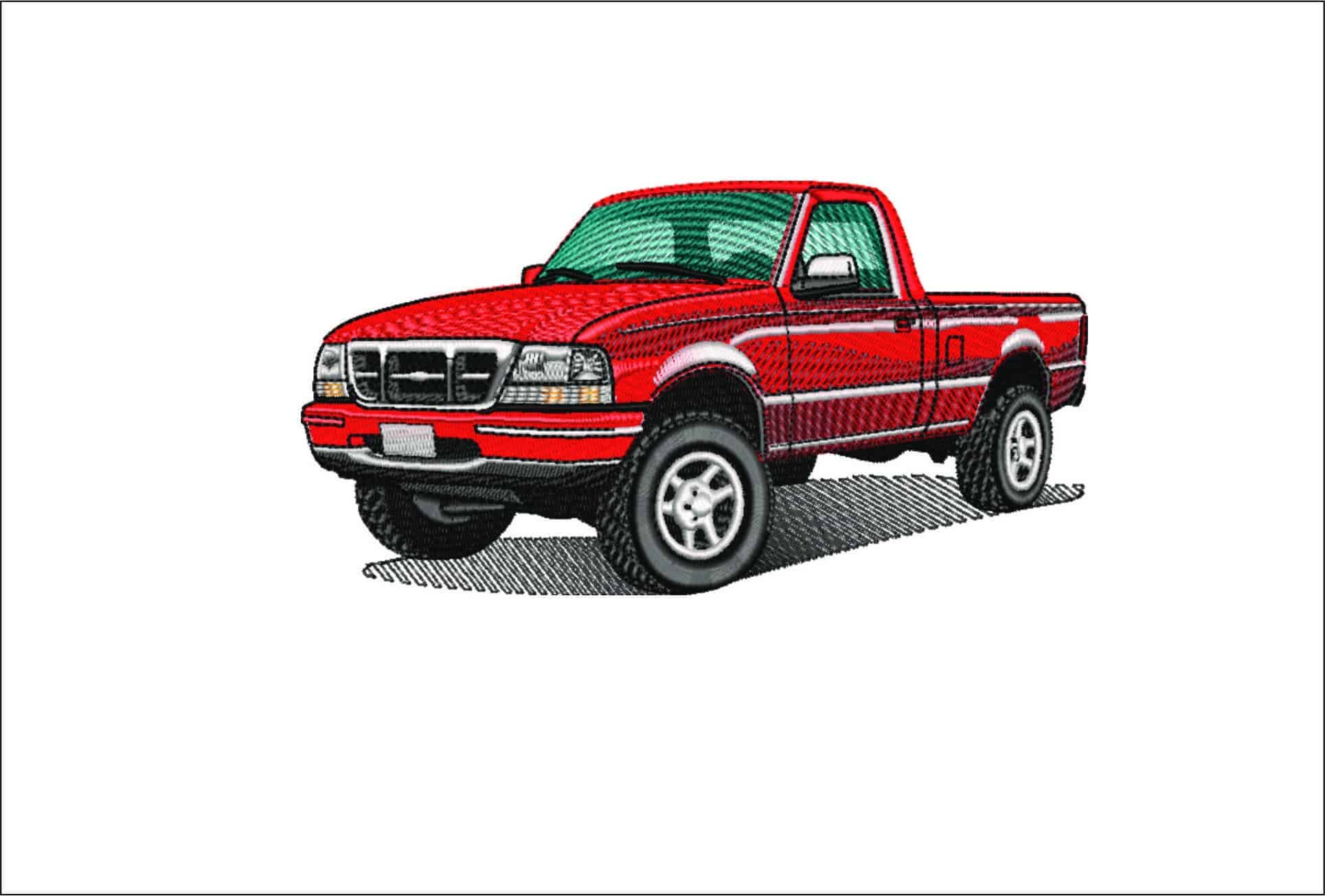 Ford Ranger Truck- Elegant embroidery design file - instant download