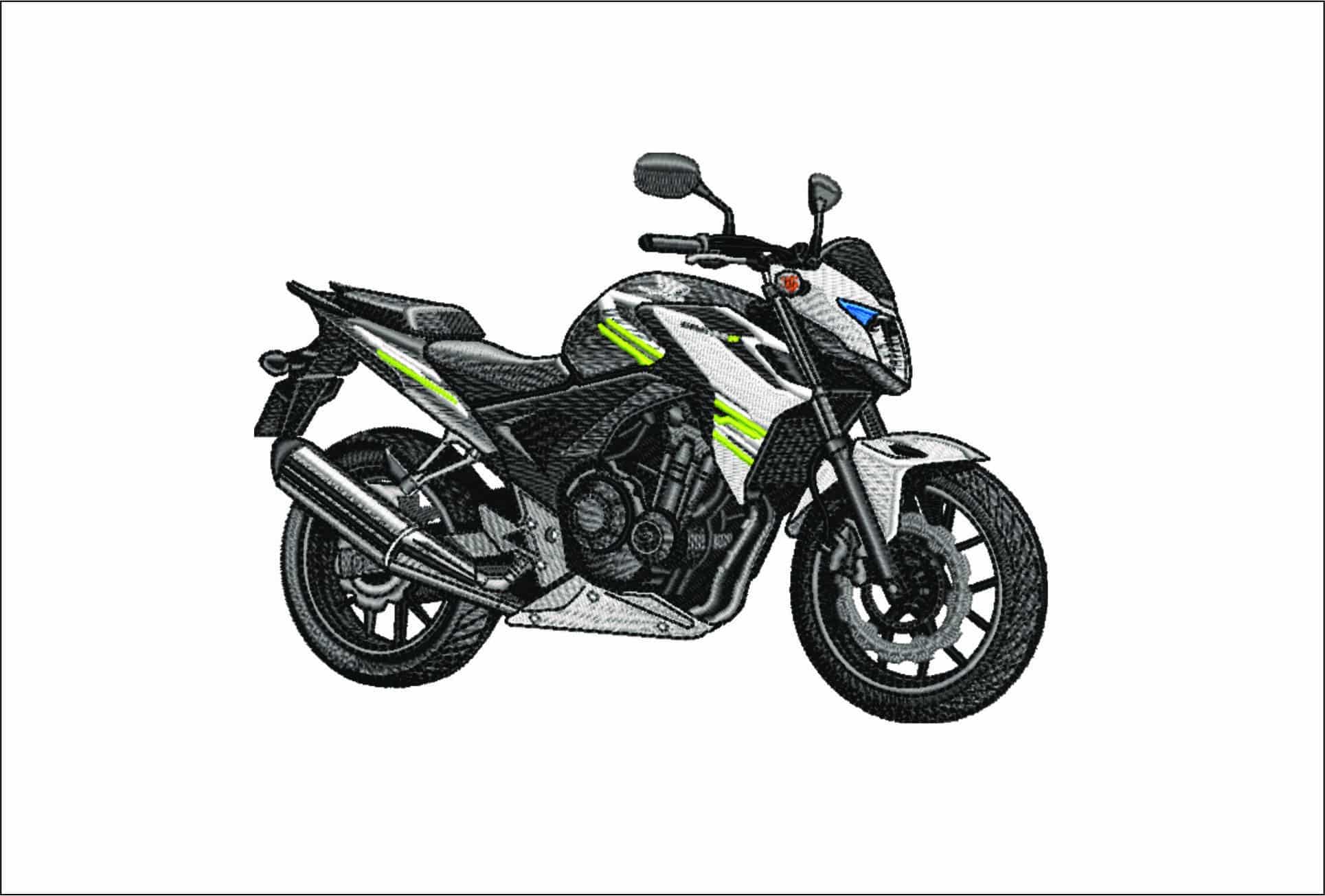 Honda CB500 Motorcycle- Elegant embroidery design file - instant download