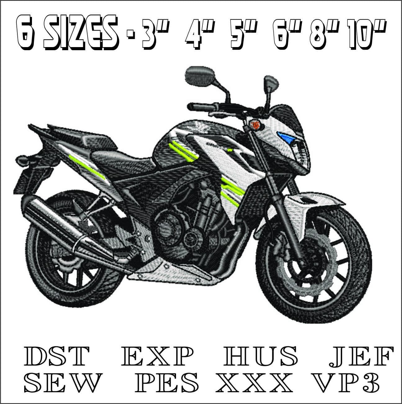 Honda CB500 Motorcycle- Elegant embroidery design file - instant download — view 2