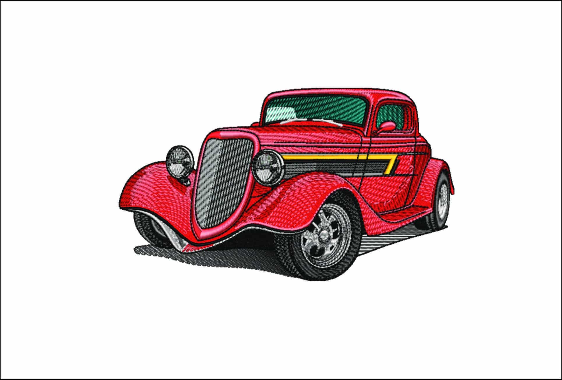 Hotrod 1933 ZZ top- Elegant embroidery design file - instant download
