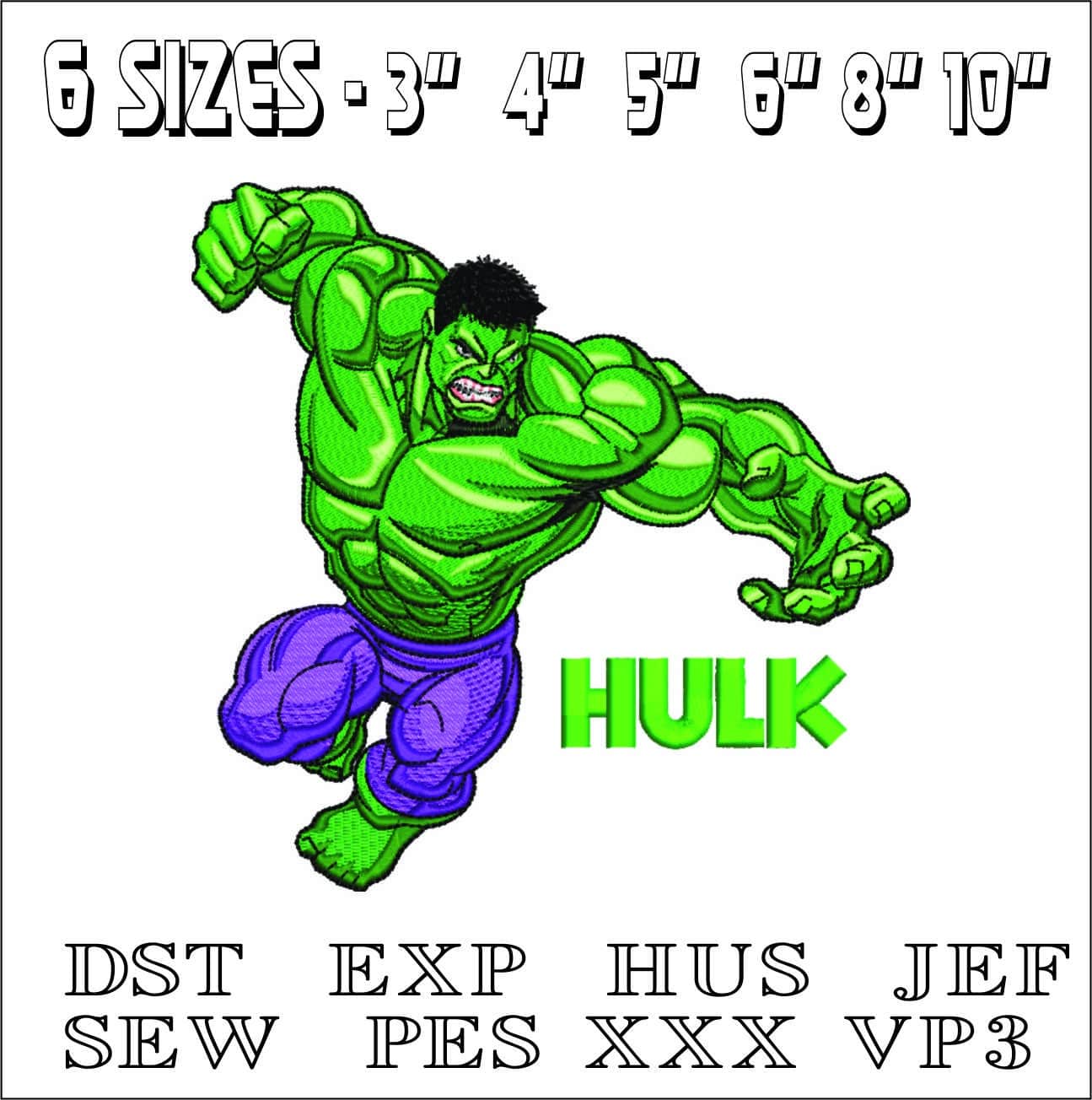 Hulk Ready to Smash- Elegant embroidery design file - instant download — view 2