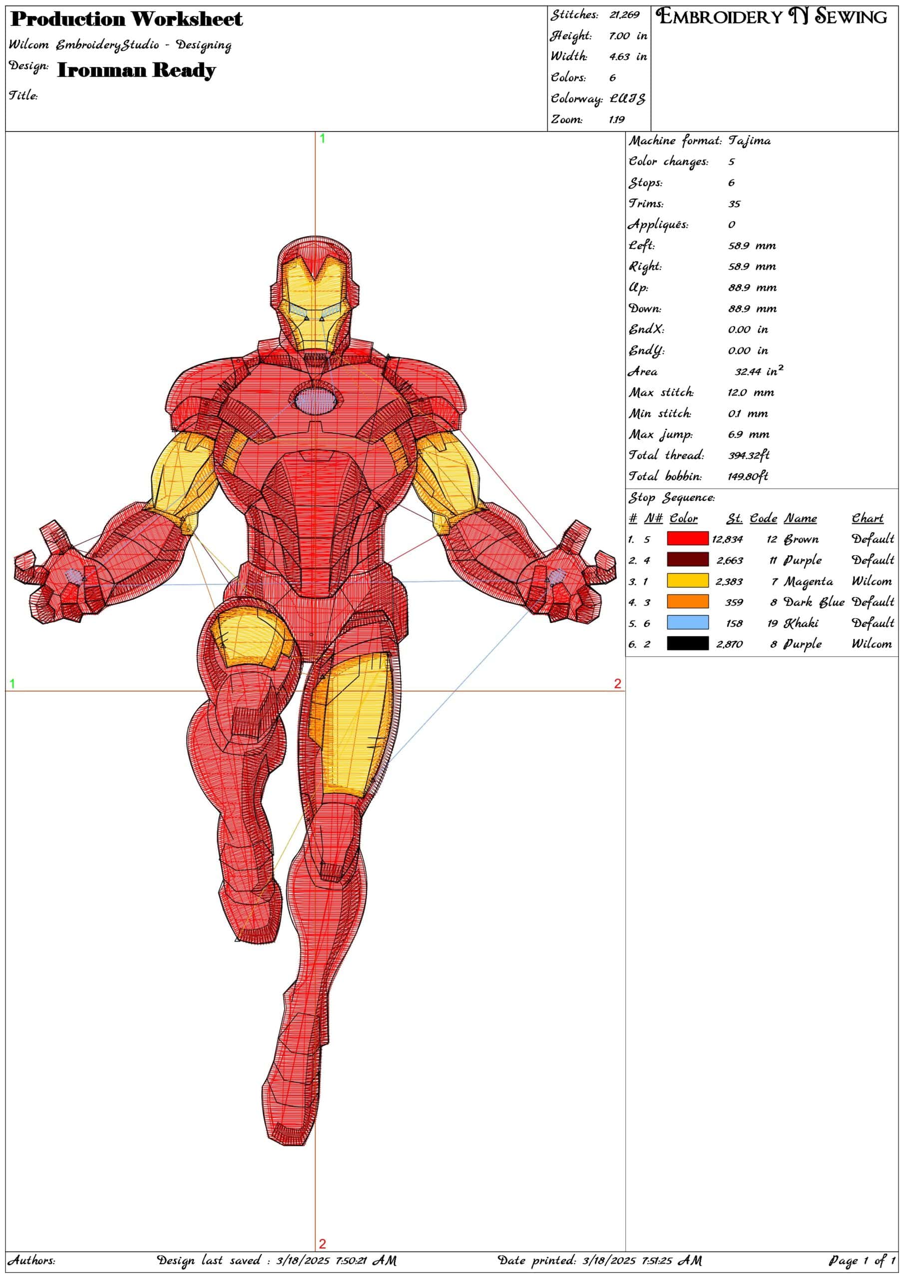 Ironman Ready- Elegant embroidery design file - instant download — view 3