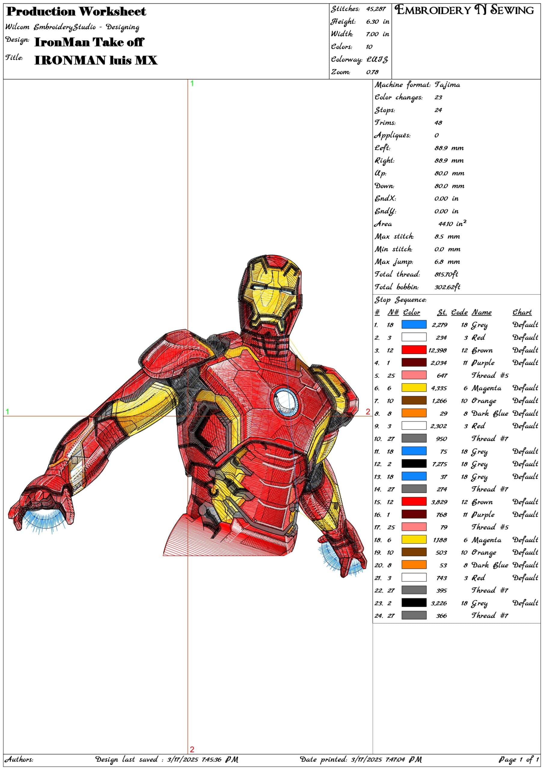 IronMan Take off- Elegant embroidery design file - instant download — view 3