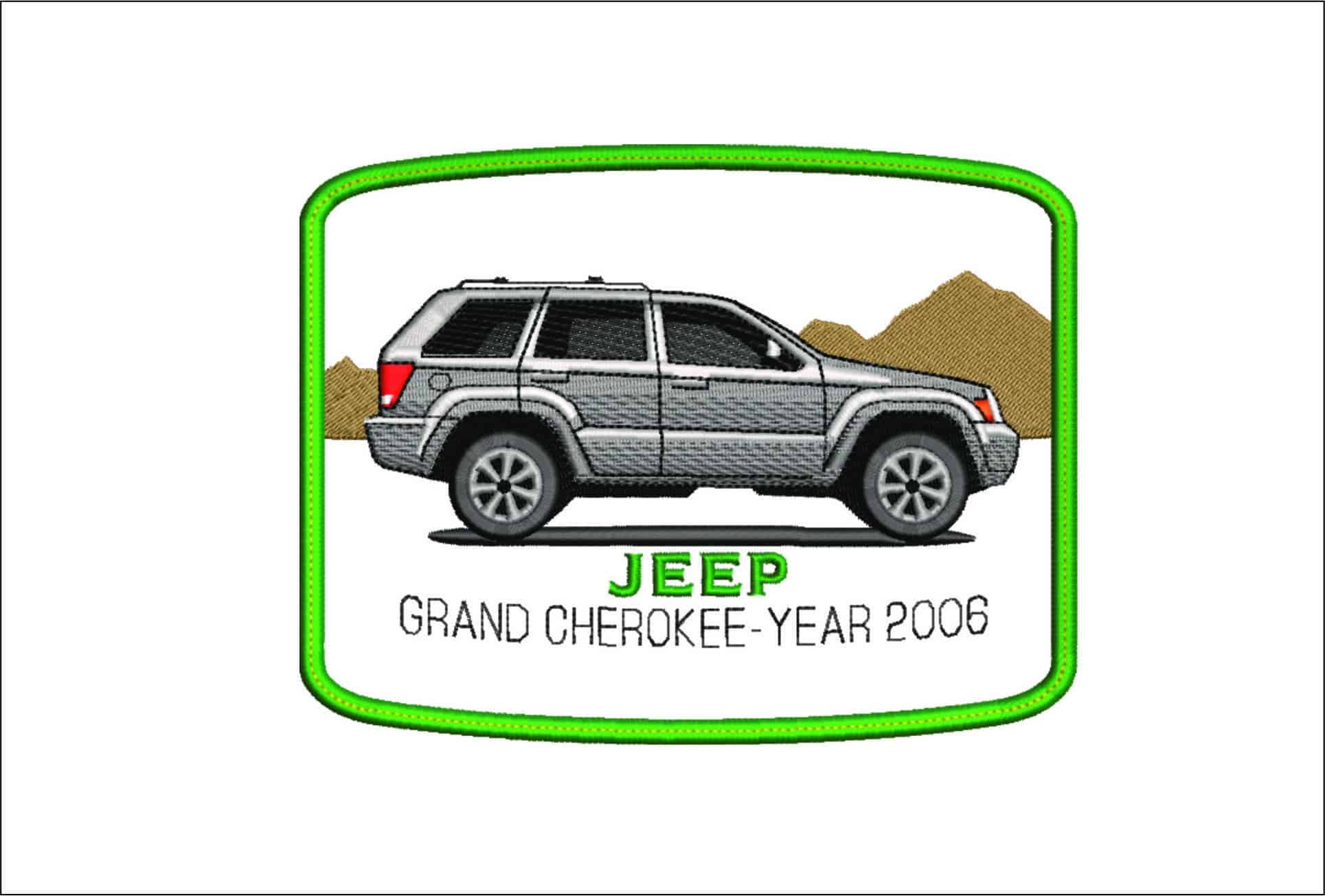 Jeep Cherokee frame- Elegant embroidery design file - instant download