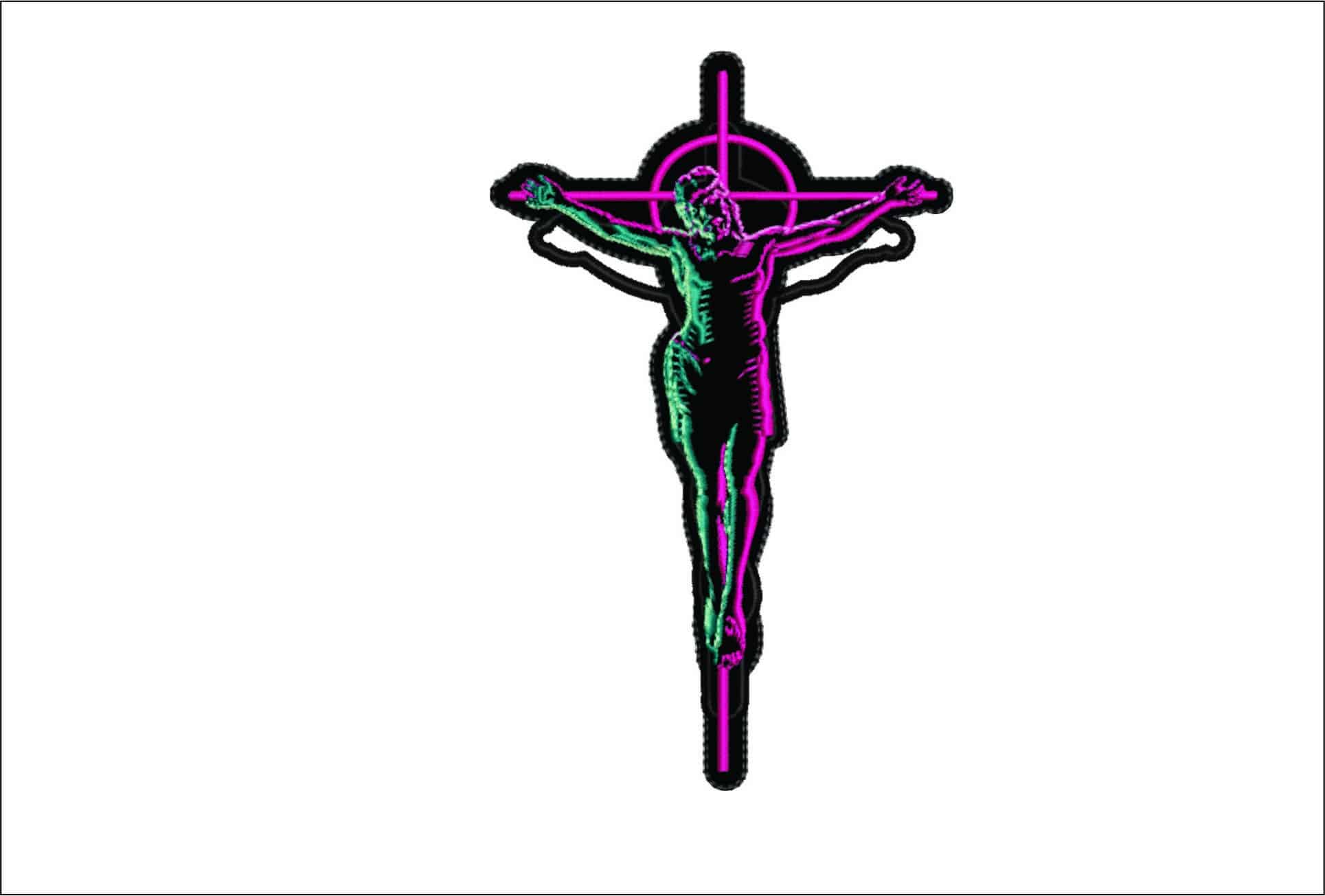 Jesus Christ on Cross- Elegant embroidery design file - instant download