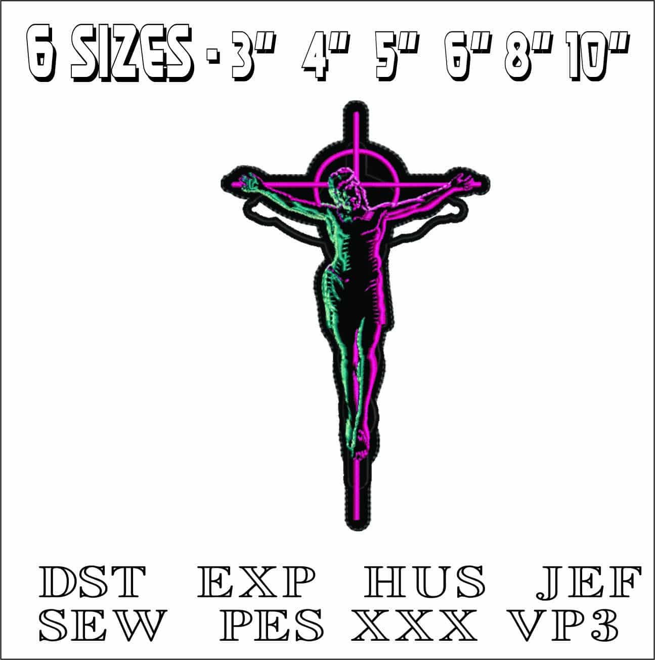 Jesus Christ on Cross- Elegant embroidery design file - instant download — view 2
