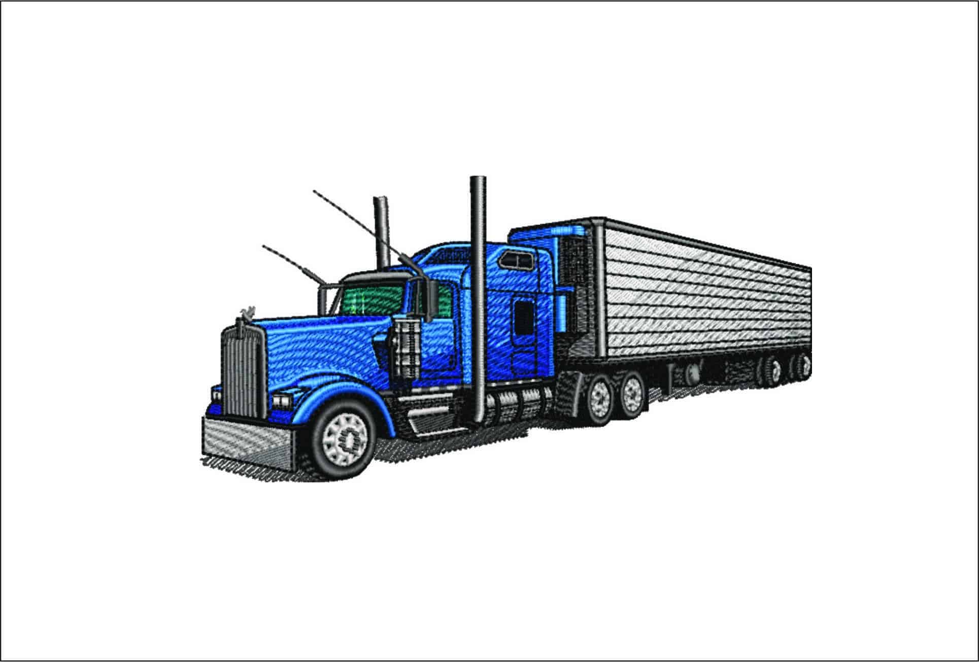 Kenworth K900 Blue- Elegant embroidery design file - instant download