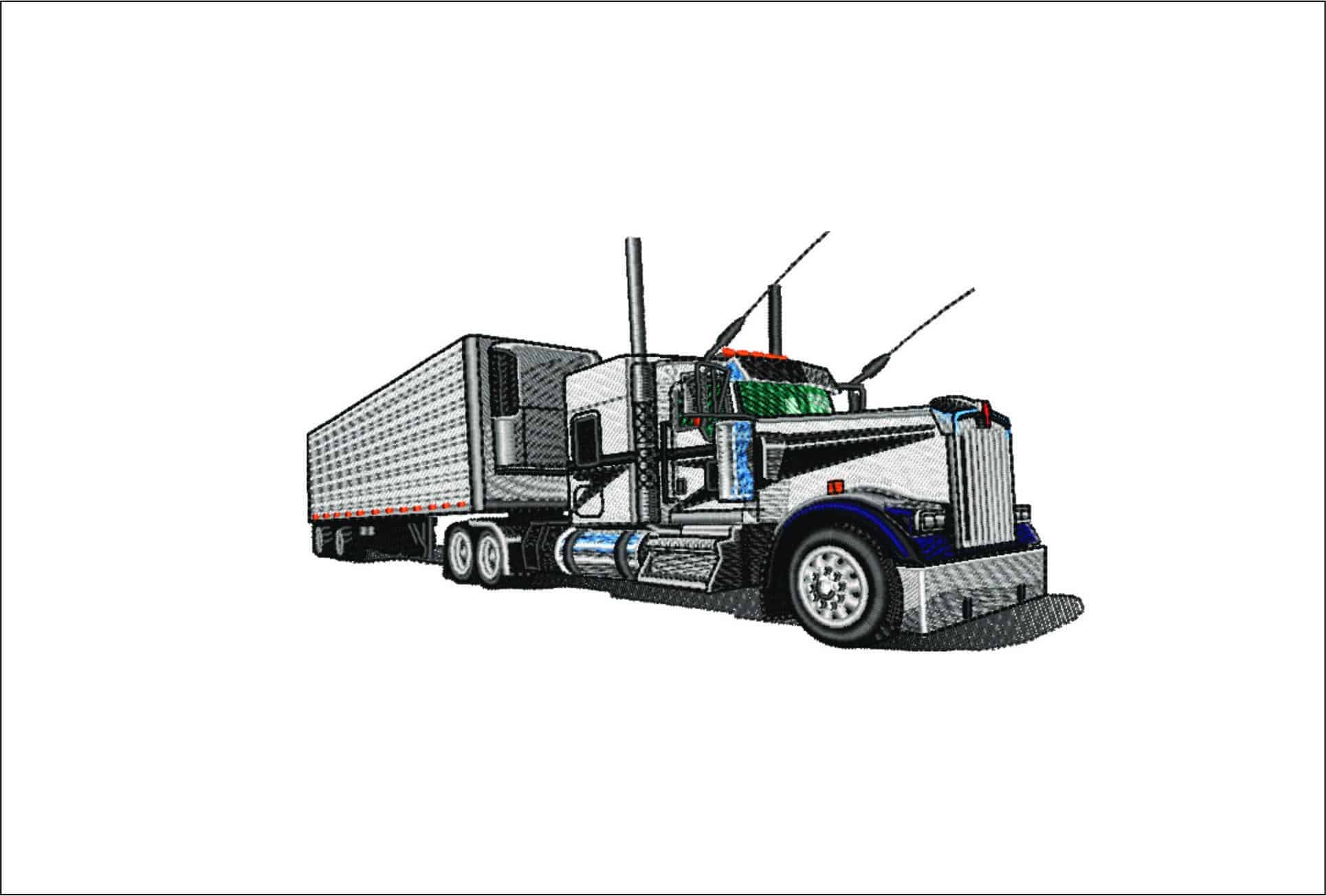 Kenworth K900 Truck- Elegant embroidery design file - instant download