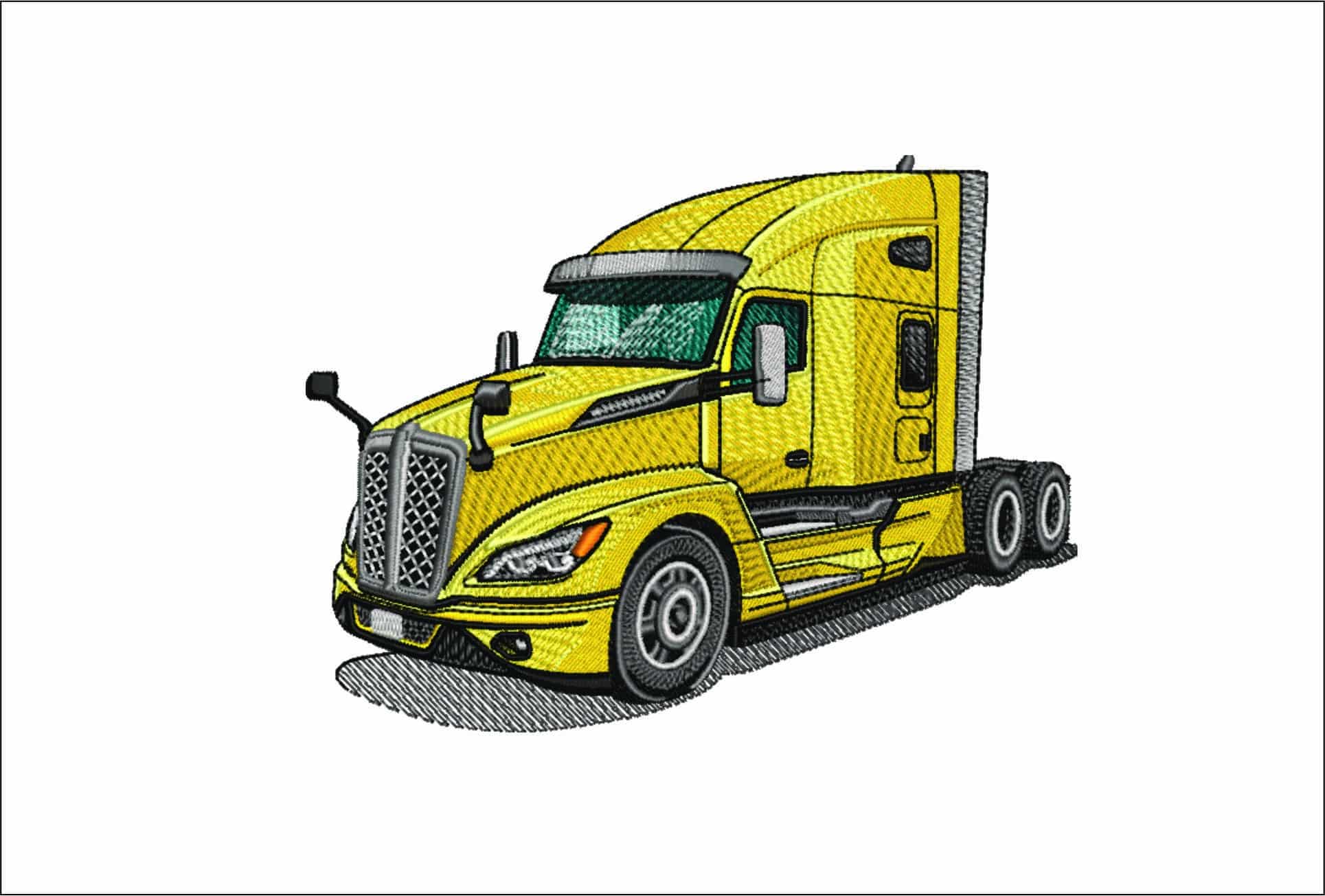 Kenworth Truck Cab- Elegant embroidery design file - instant download