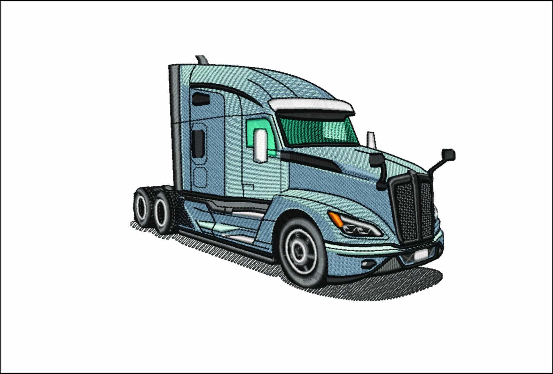 KenworthT3800 Truck Cab- Elegant embroidery design file - instant download