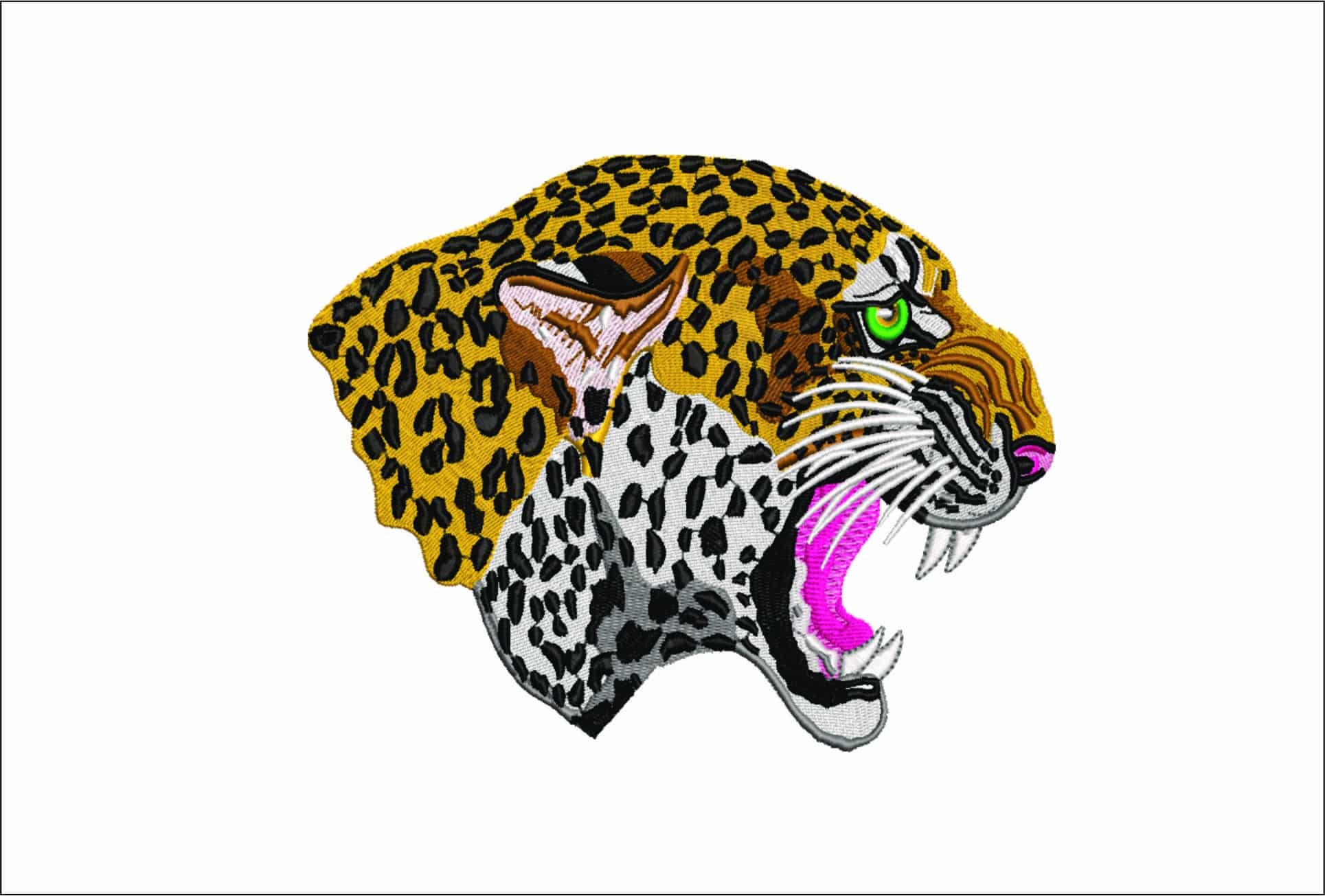 Leopards Head- Elegant embroidery design file - instant download
