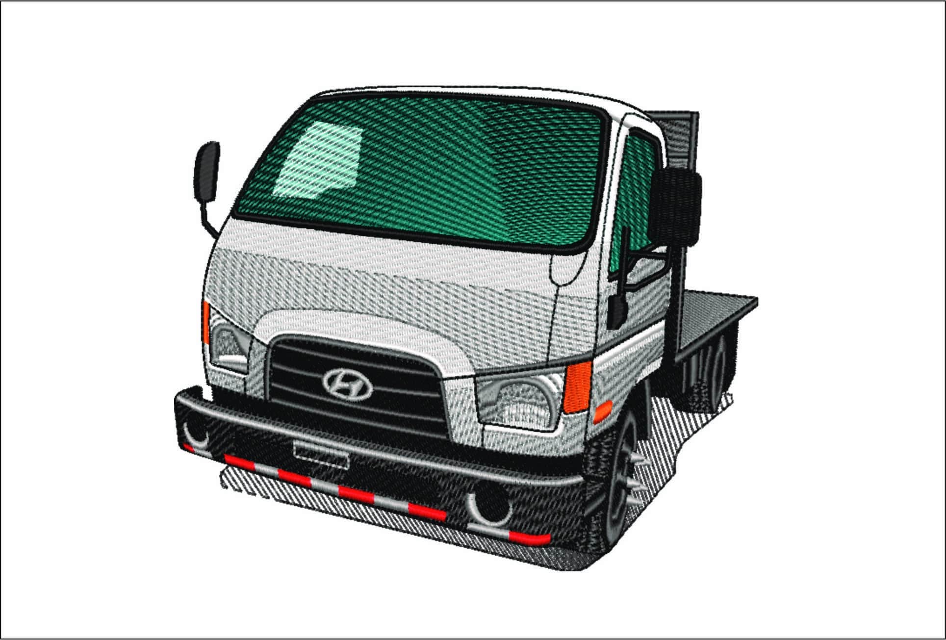 Low loader Truck- Elegant embroidery design file - instant download